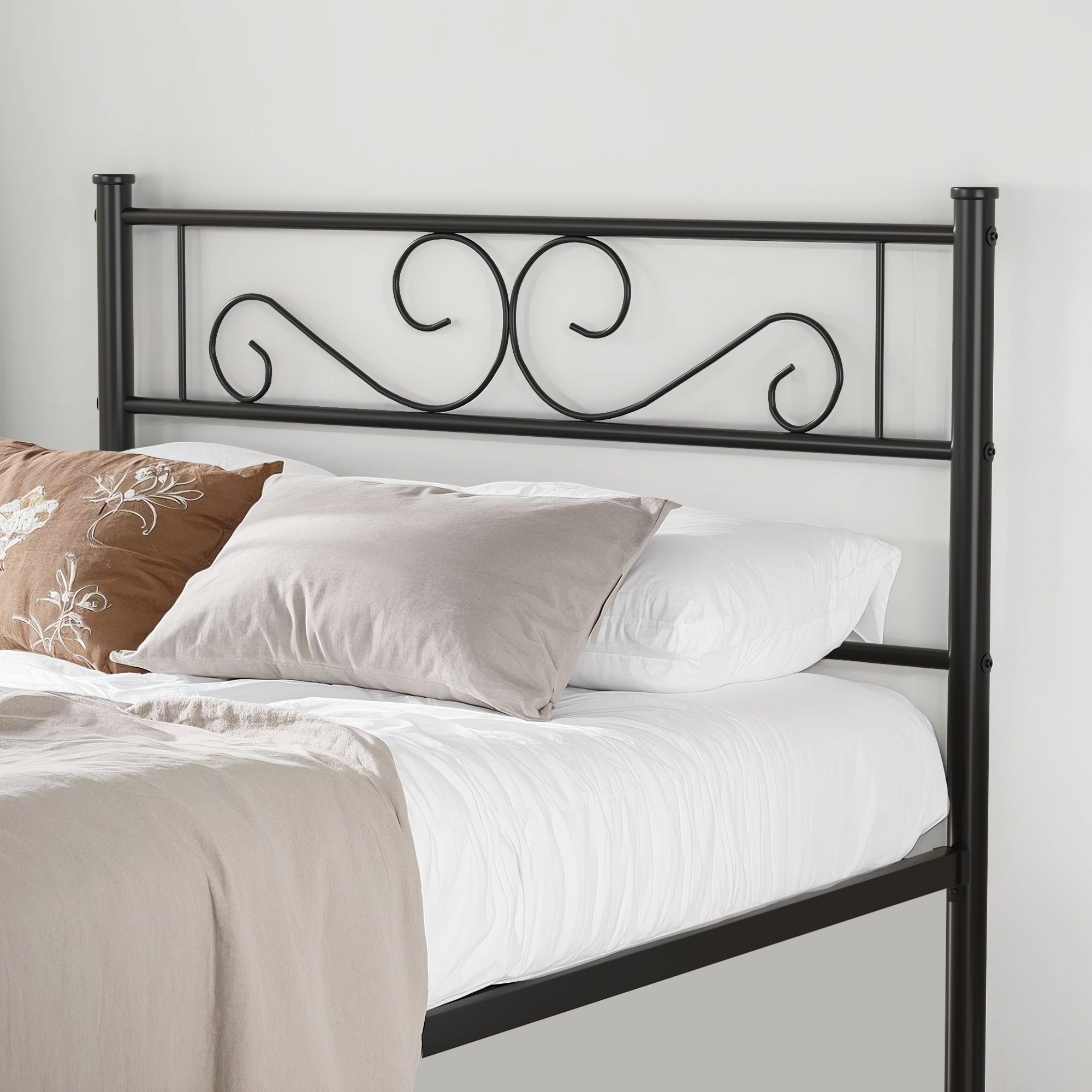 VECELO Metal Platform Bed Frame Mattress Foundation with Headboard & Footboard - VECELO