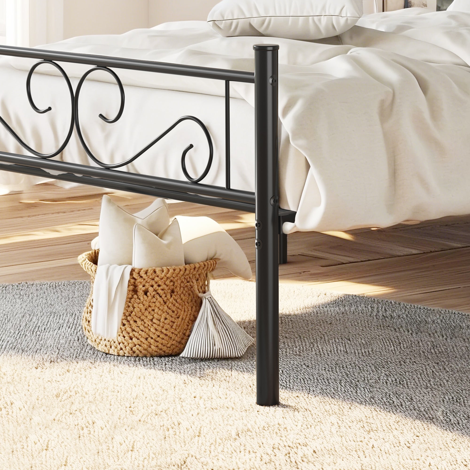 VECELO Metal Platform Bed Frame Mattress Foundation with Headboard & Footboard - VECELO