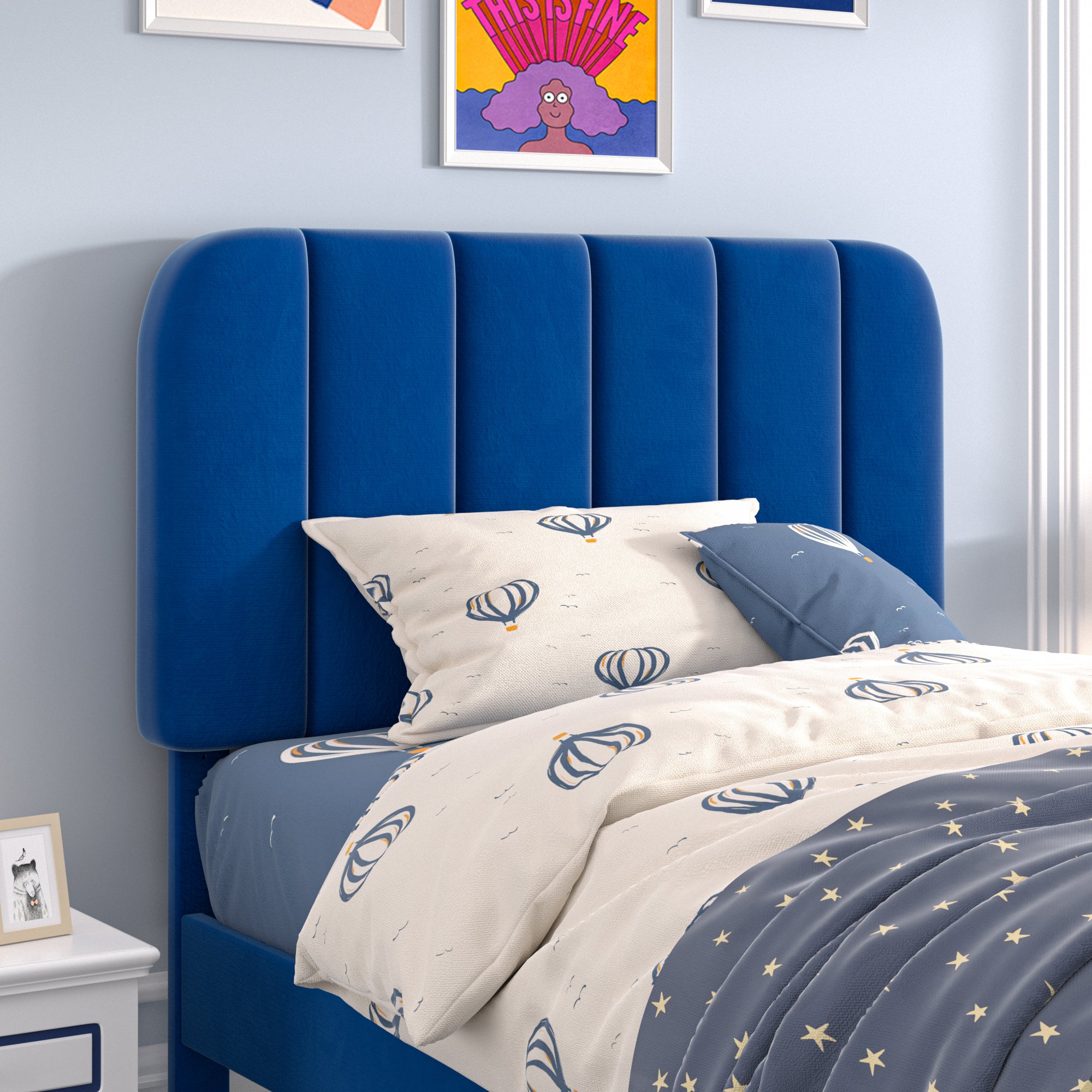 VECELO Upholstered Platform bedframe with Adjustable Headboard - VECELO