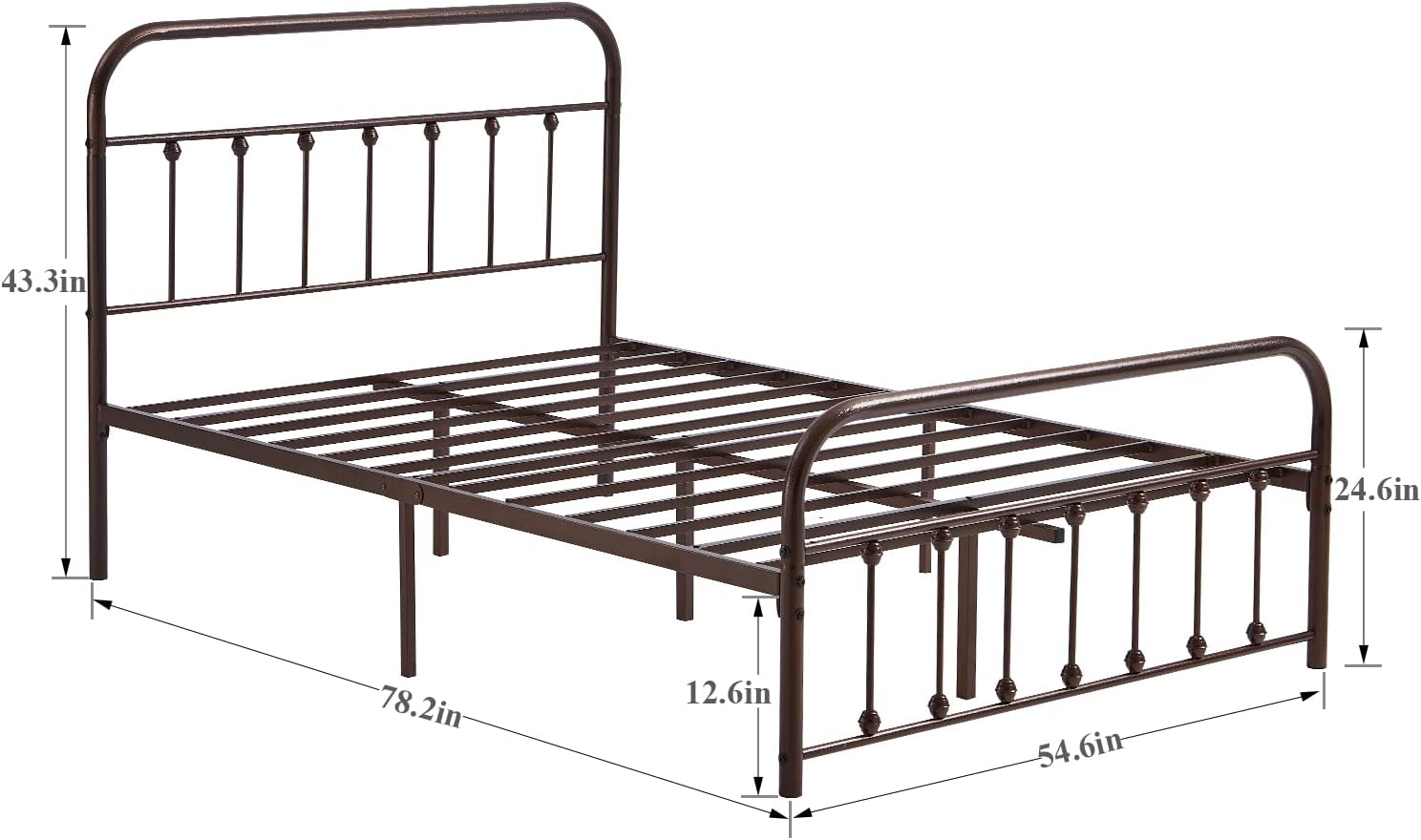 VECELO Metal Platform Bed Frame Mattress Foundation Modern&Simple Style - VECELO