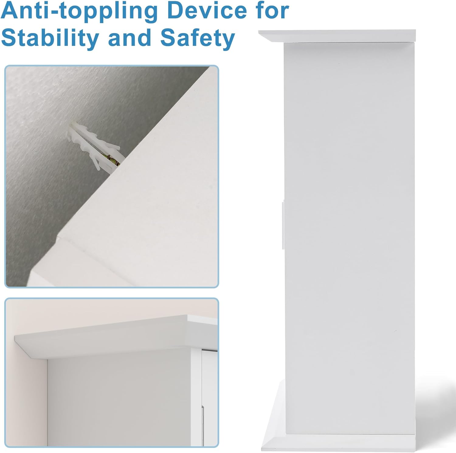 VECELO Bathroom Floor Cabinet Freestanding Wooden Storage Organizer - VECELO