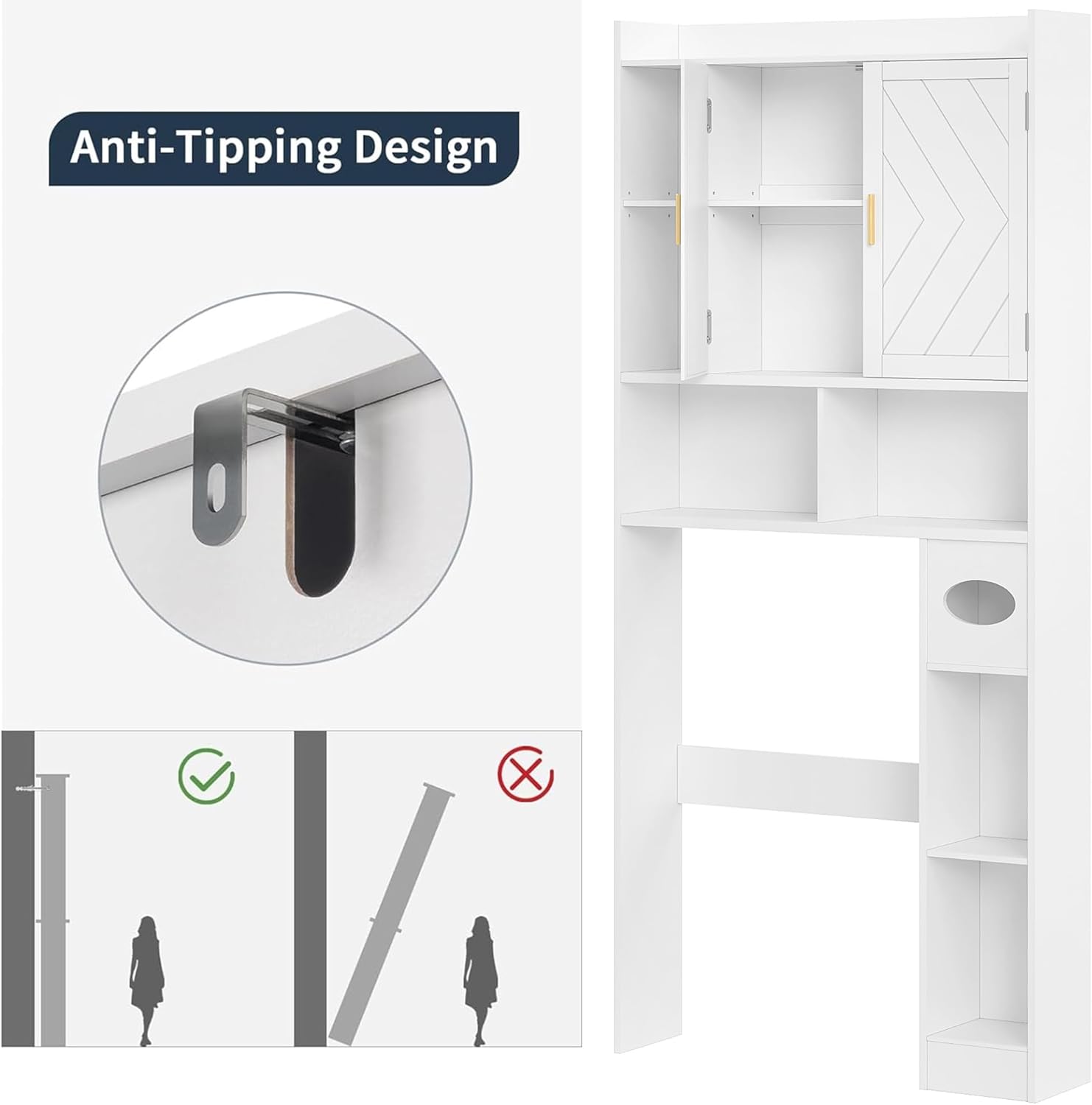 VECELO Over The Toilet Storage Cabinet