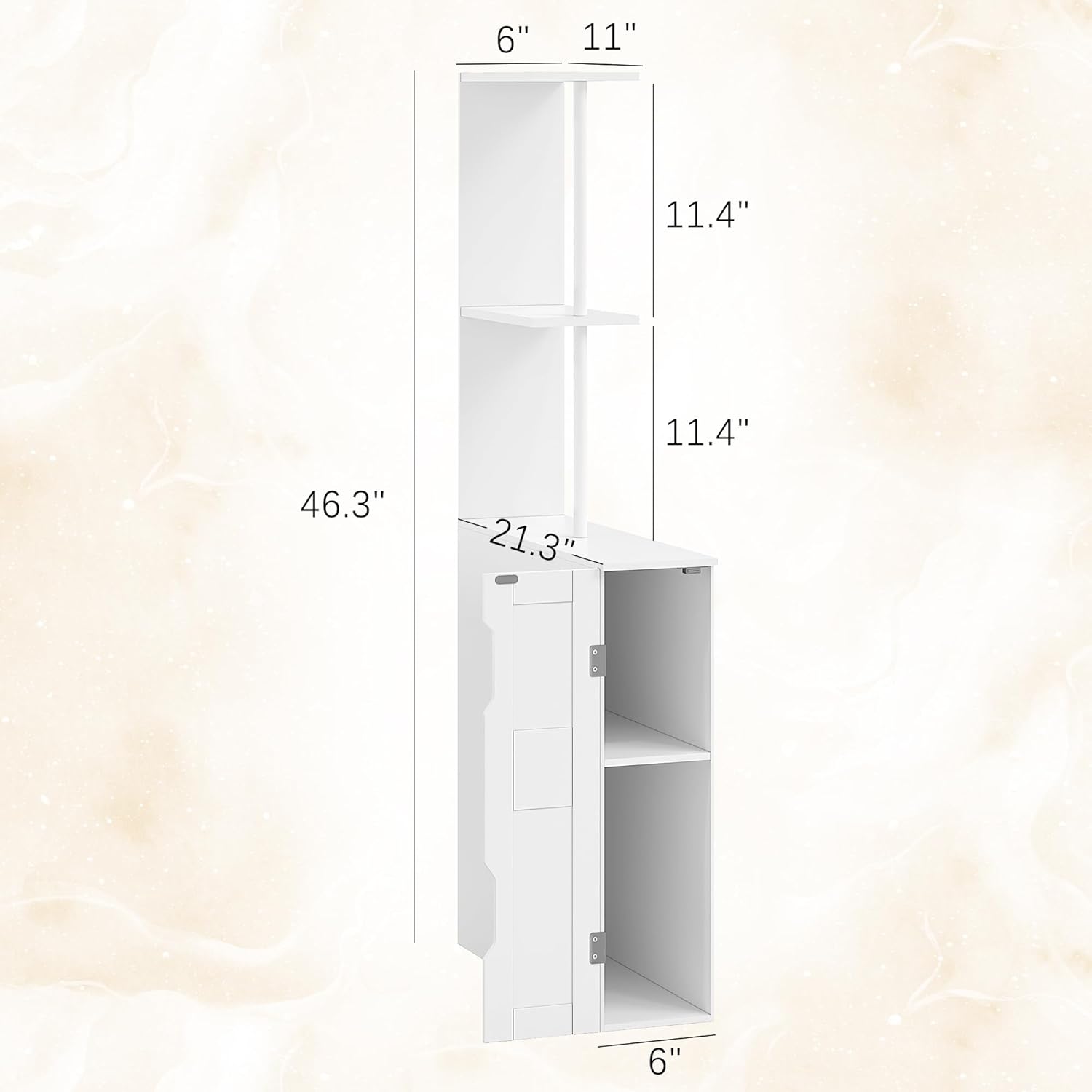 VECELO Slim Bathroom Storage Cabinet with Door - VECELO