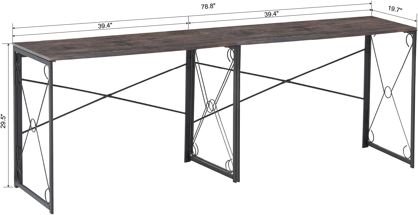 VECELO L Shaped Large Computer Corner Desk Industrial Home Office Workstation - VECELO