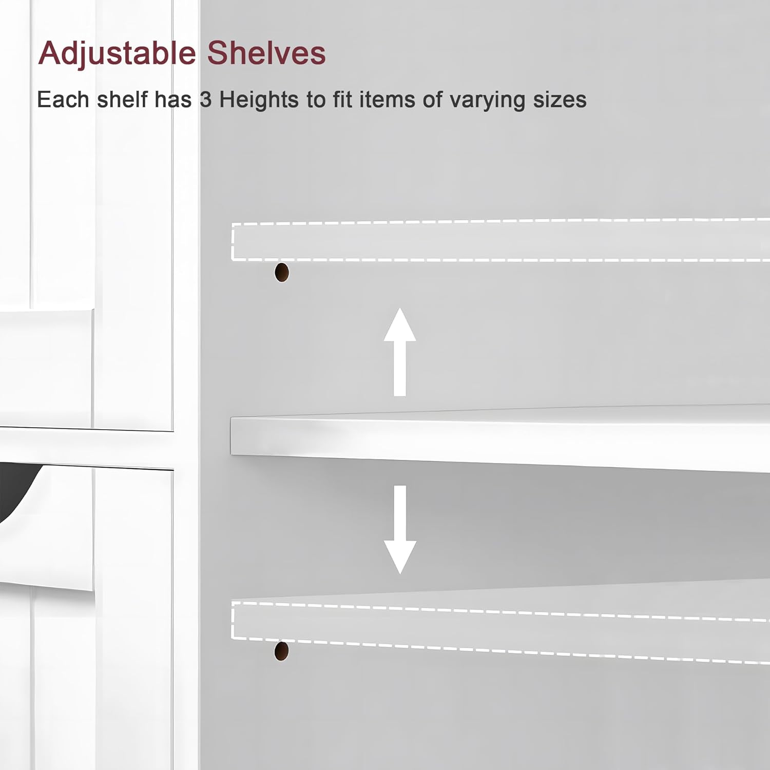 VECELO Bathroom Floor Cabinet with Drawers - VECELO