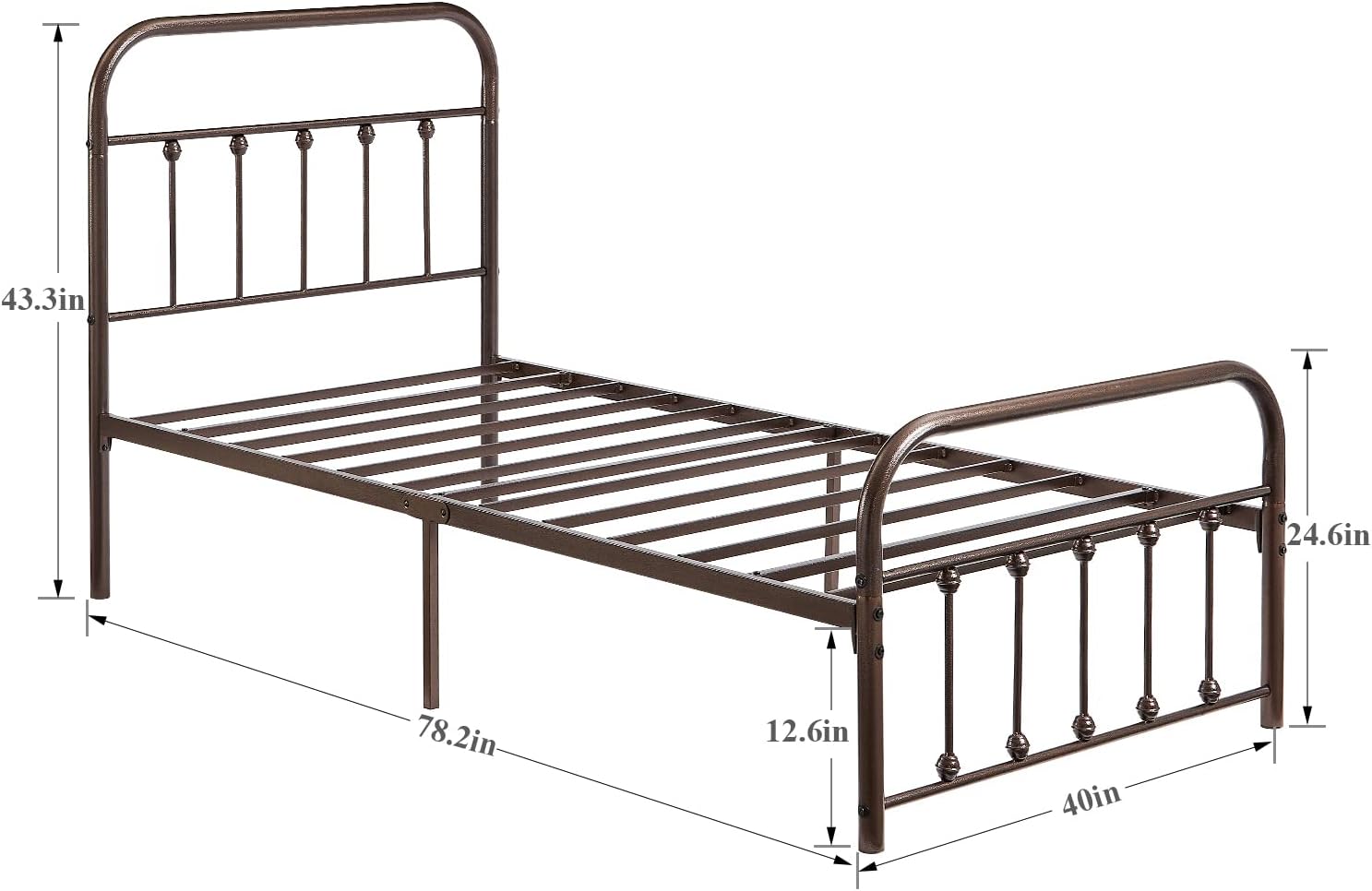 VECELO Metal Platform Bed Frame Mattress Foundation Modern&Simple Style - VECELO