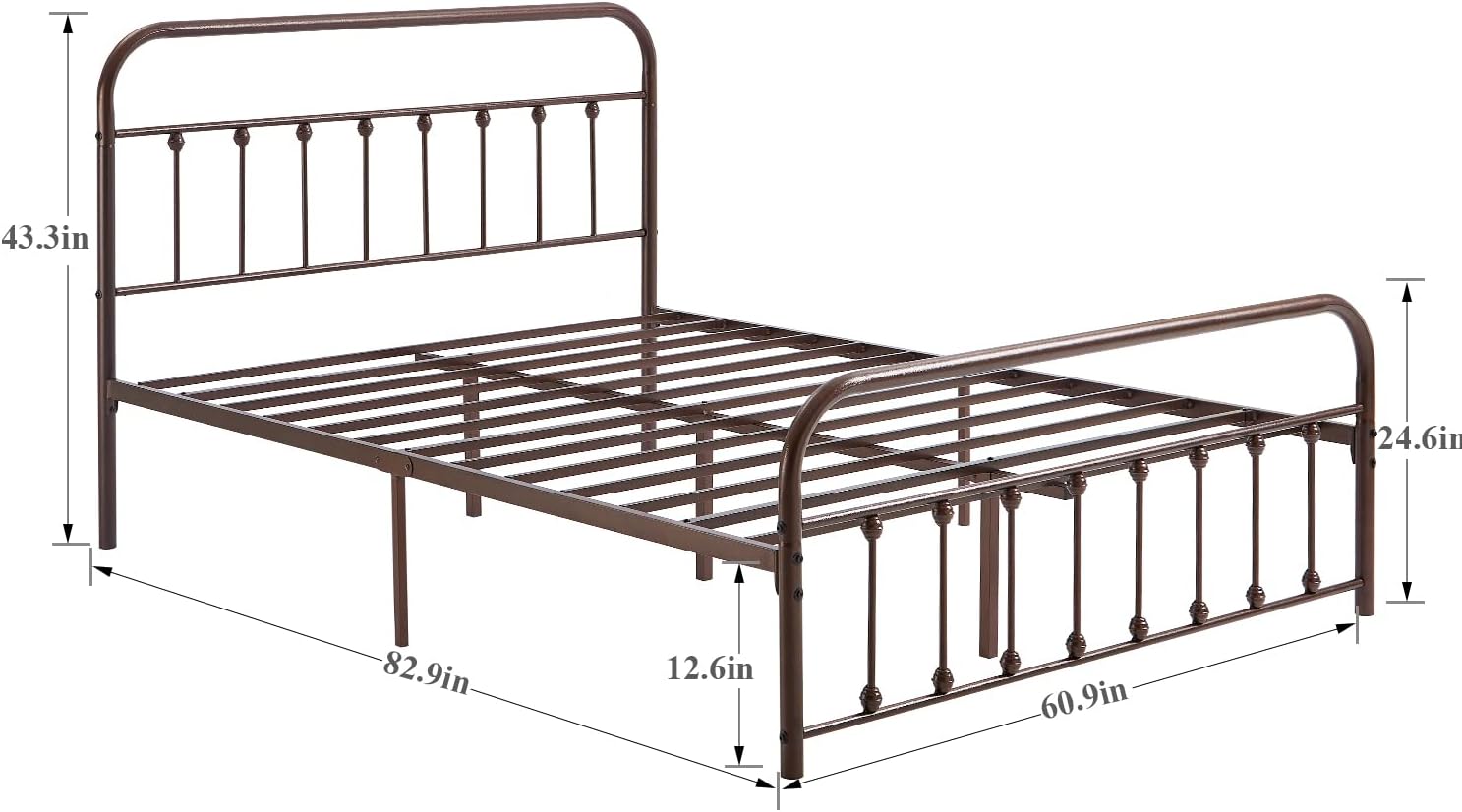 VECELO Metal Platform Bed Frame Mattress Foundation Modern&Simple Style - VECELO