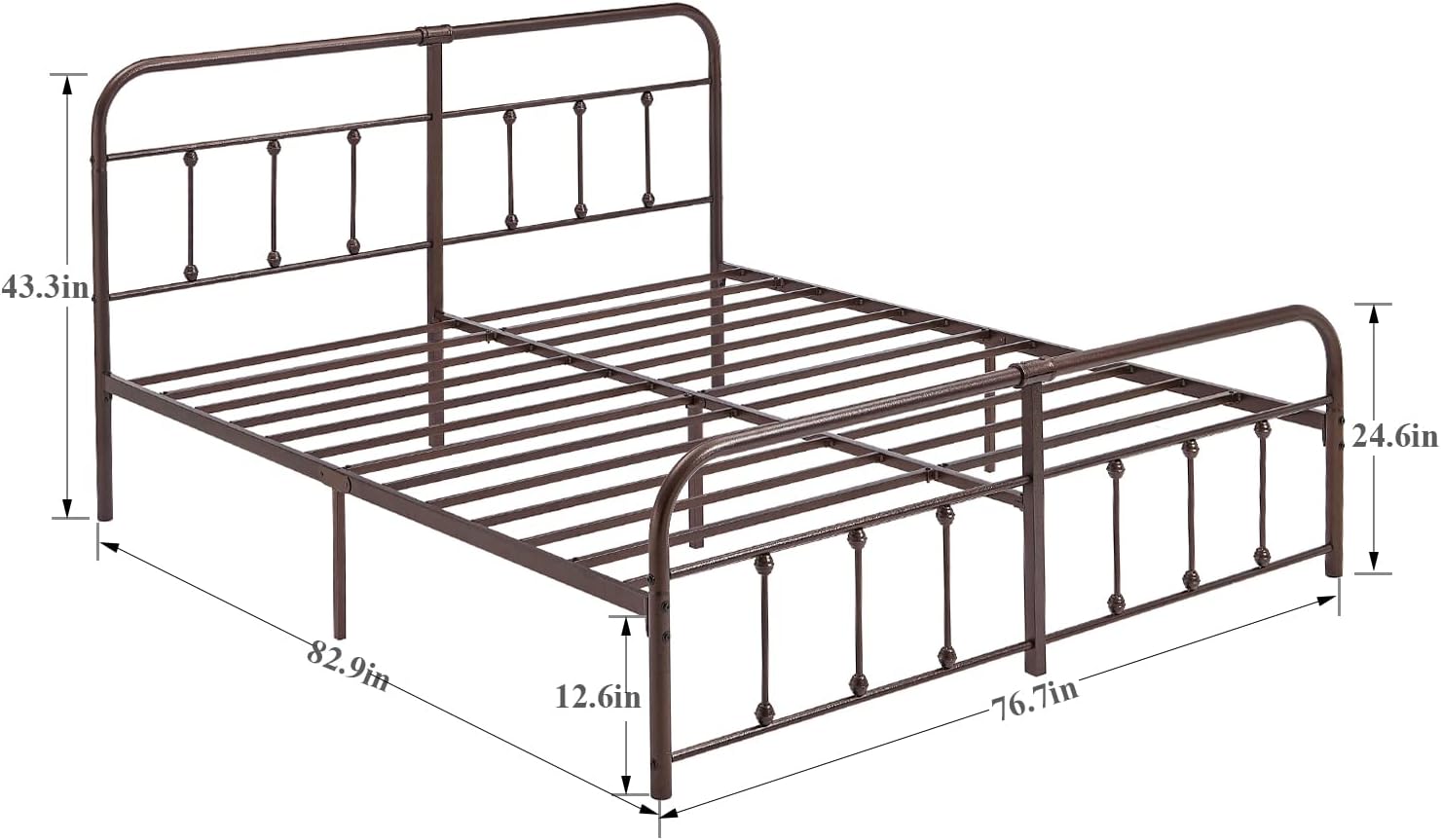 VECELO Metal Platform Bed Frame Mattress Foundation Modern&Simple Style - VECELO