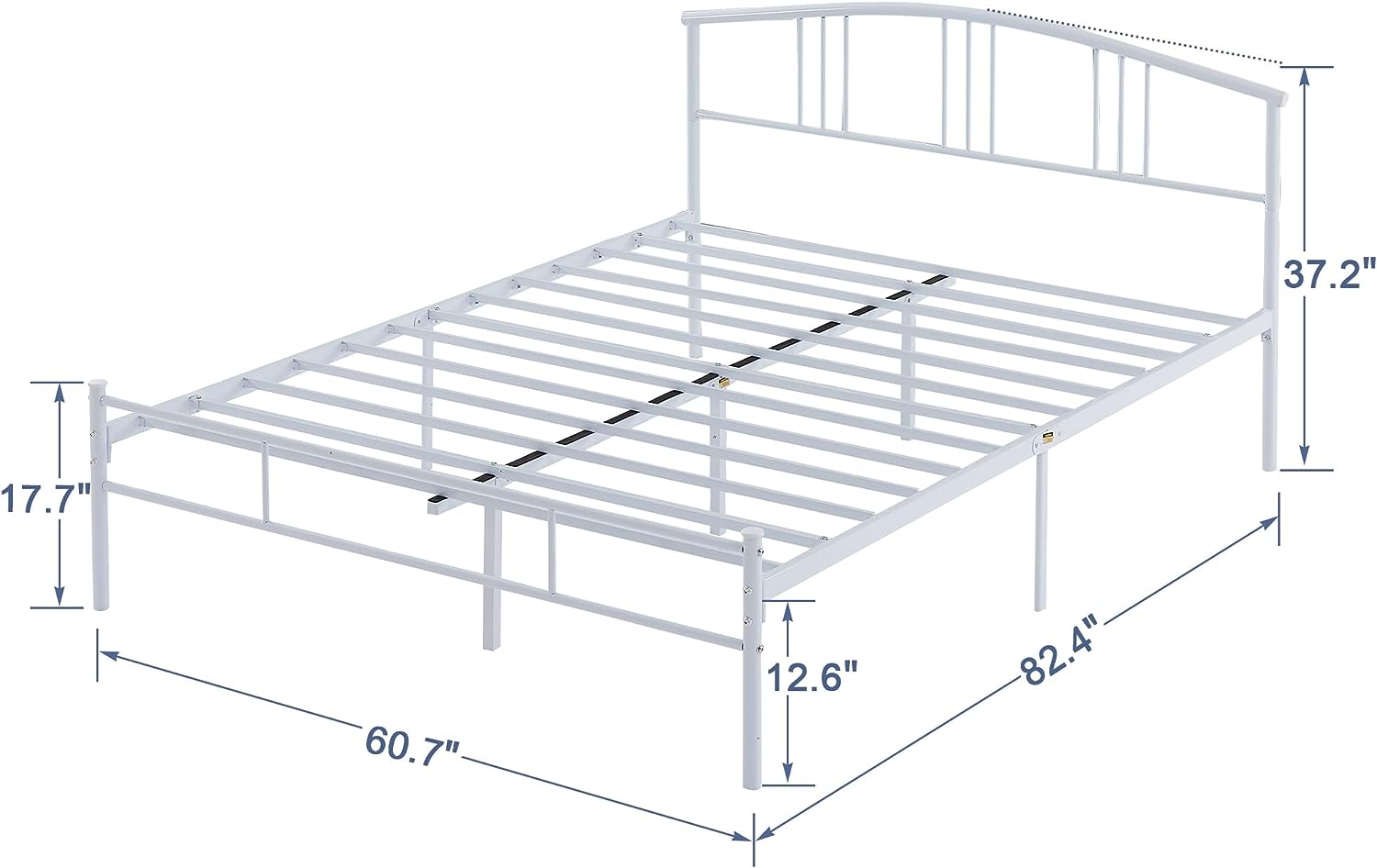 VECELO Modern Metal Bed Frame Mattress Foundation with curve headboard and Footboard - VECELO