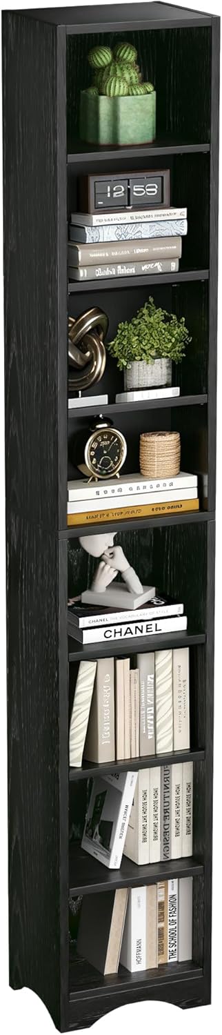 VECELO 8-Tier Tall Narrow Bookshelf