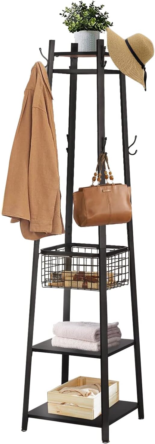 VECELO Coat Rack Freestanding Hall Tree - VECELO