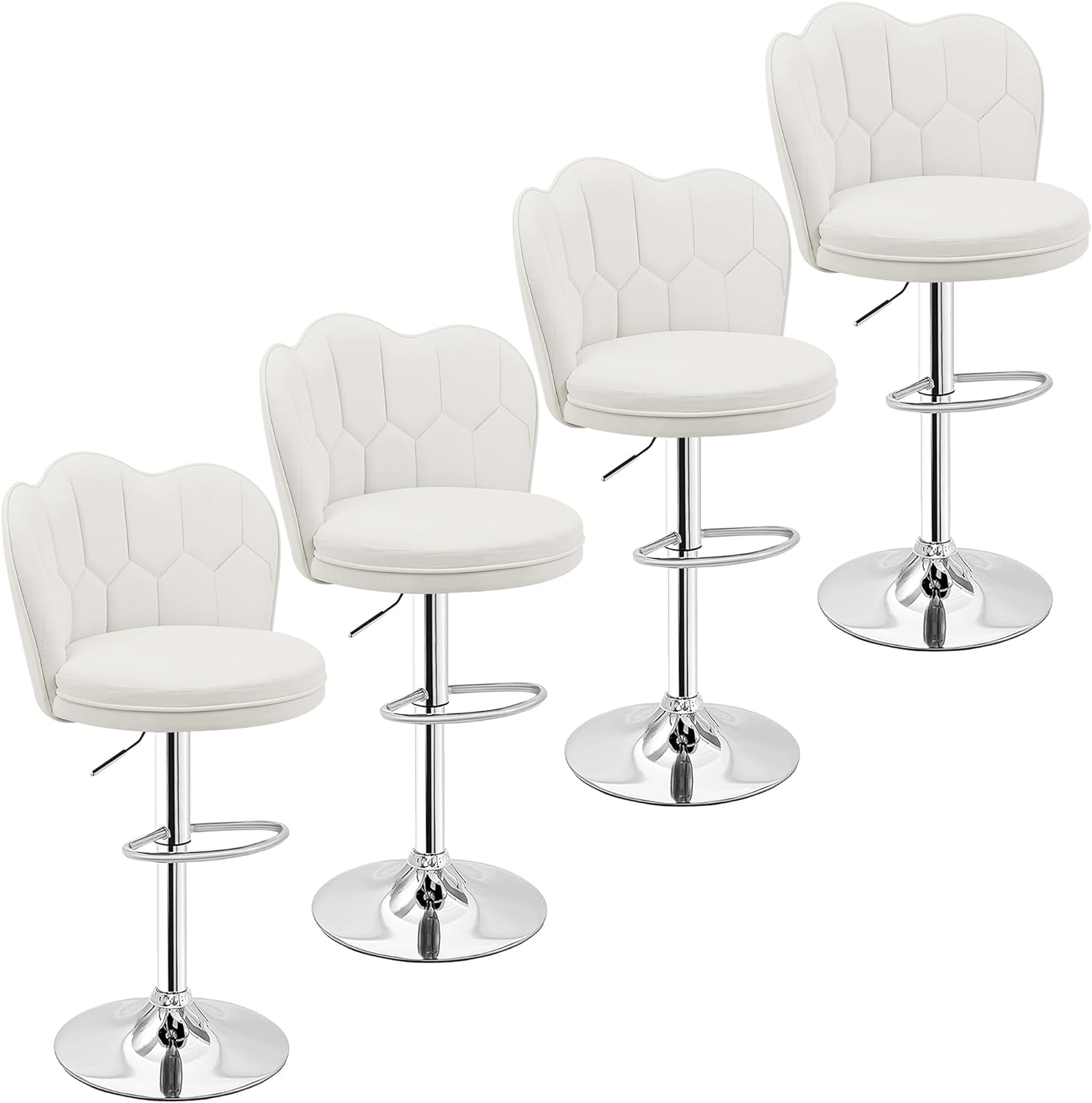 VECELO Bar Stools Set of 2/Set of 4, Adjustable Barstools with Back - VECELO