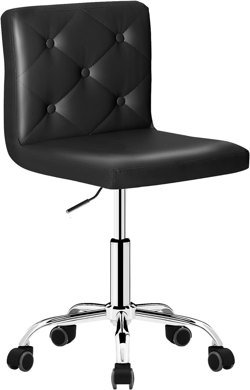 VECELO PU Leather Mid-Back Armless Desk Chair Adjustable Height 360° Rolling Swivel - VECELO