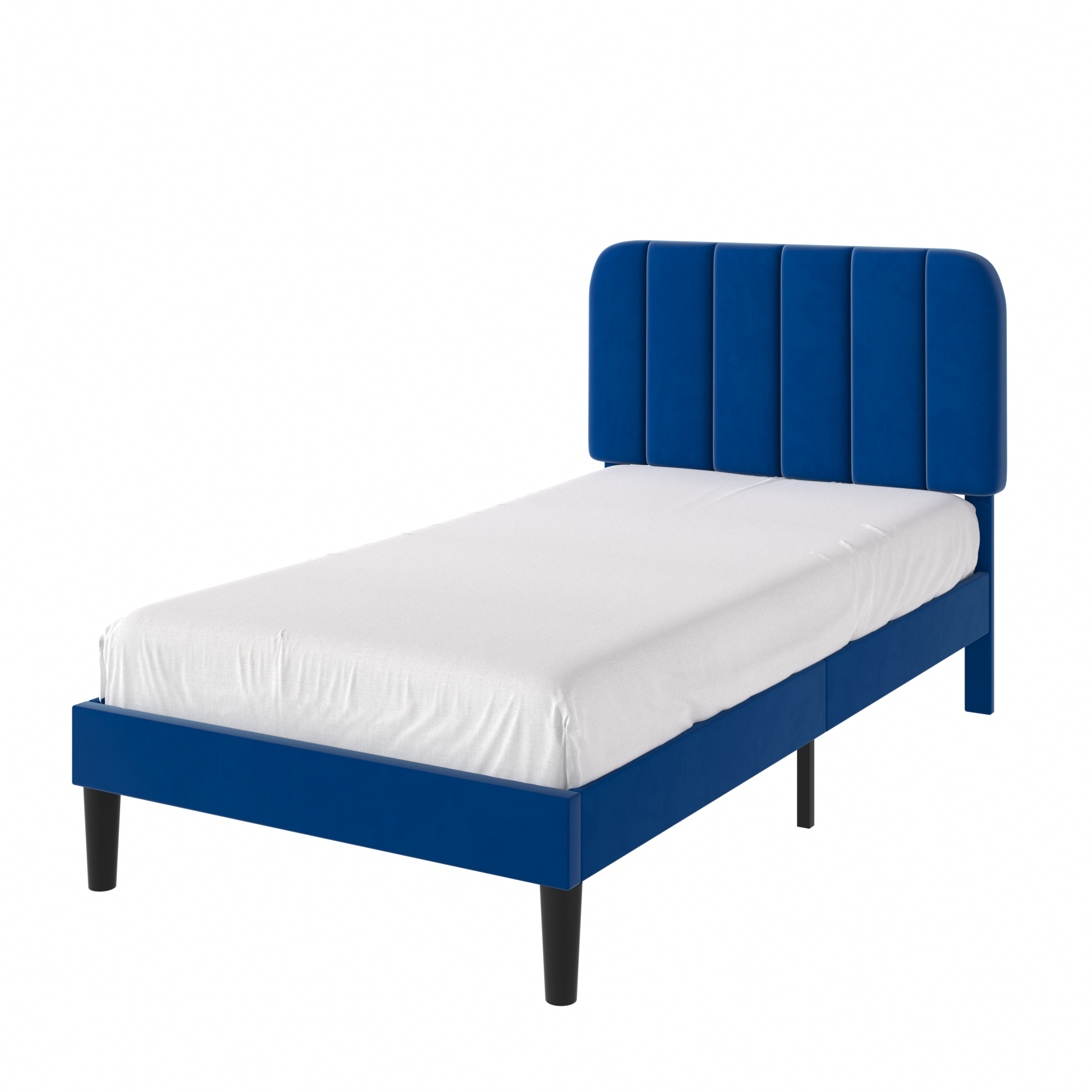 VECELO Upholstered Platform bedframe with Adjustable Headboard - VECELO