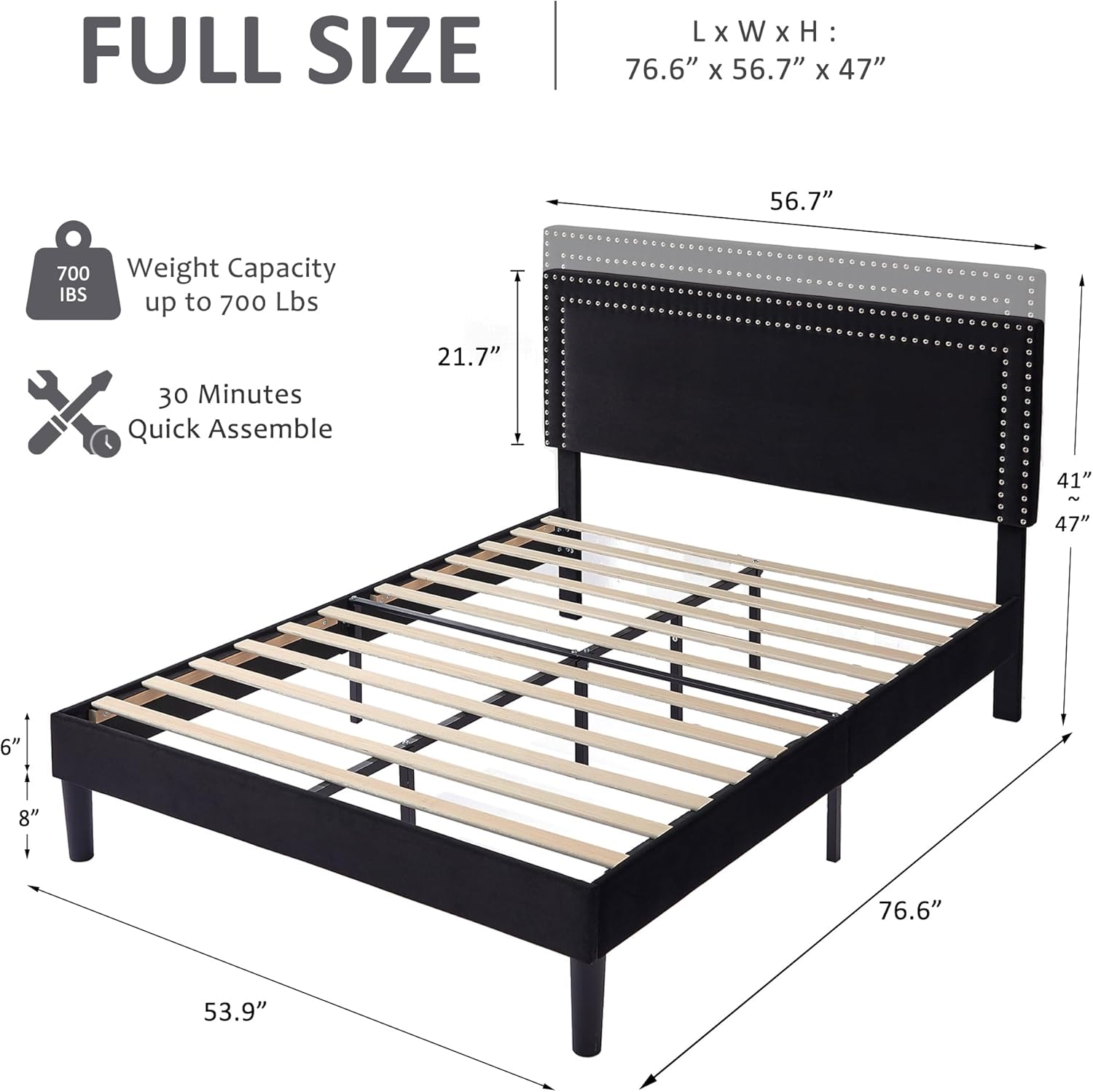 VECELO Modern Platform Bed Frame/Mattress Foundation - VECELO