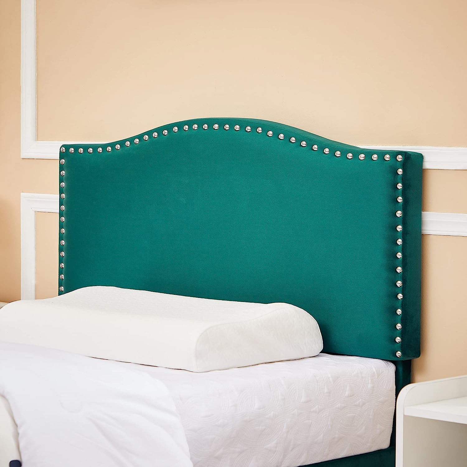 VECELO Bed Frame Platform with Upholstered Headboard & Wooden Slats Support - VECELO