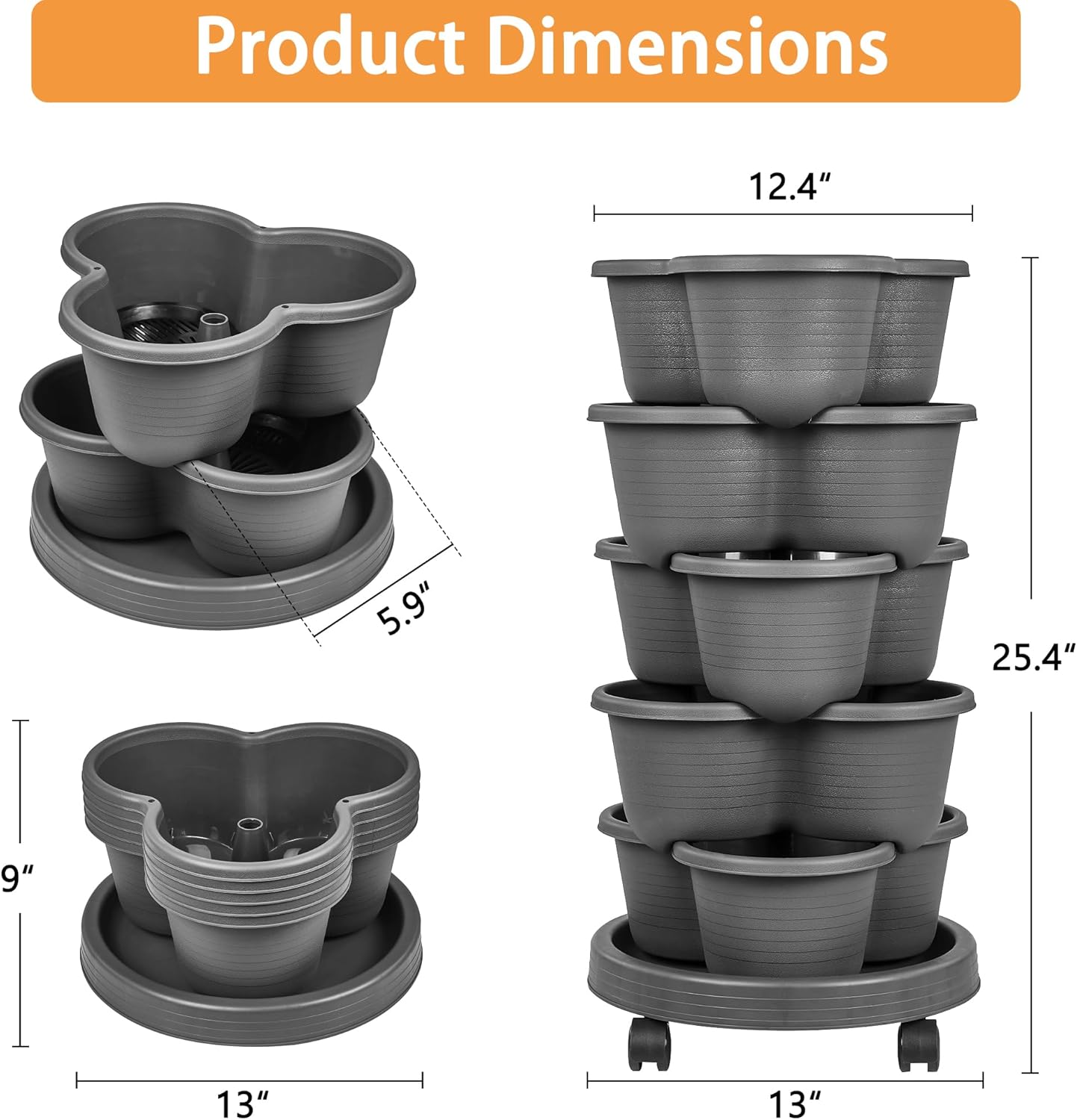 VECELO 5 Tier Vertical Garden Planter