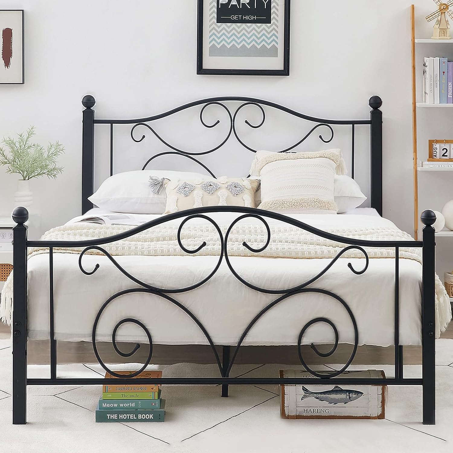 VECELO Classic Metal Bed Frame Mattress Foundation - VECELO