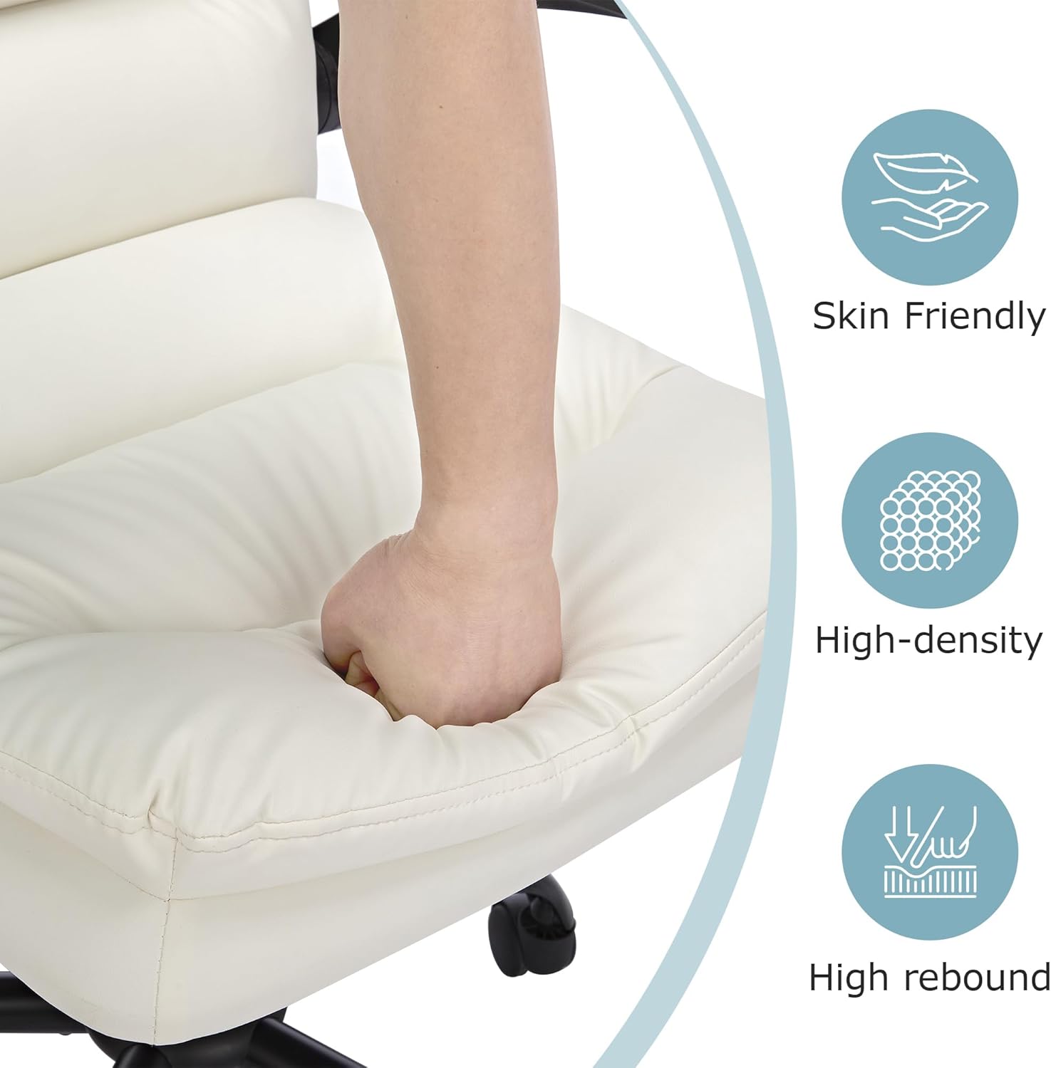 VECELO Ergonomic Swivel Office Desk Chair with Flip-up Armrest and Adjustable Height Lumbar Support - VECELO