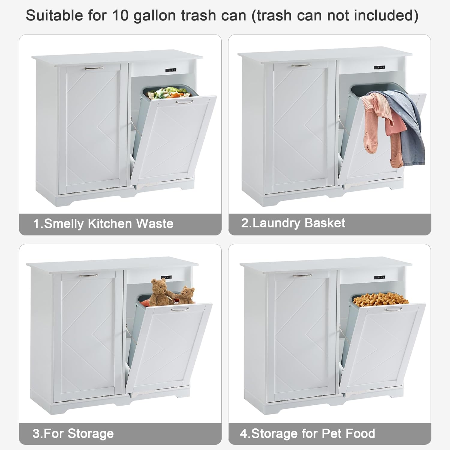 VECELO Tilt Out Kitchen Trash Bin Cabinet - VECELO