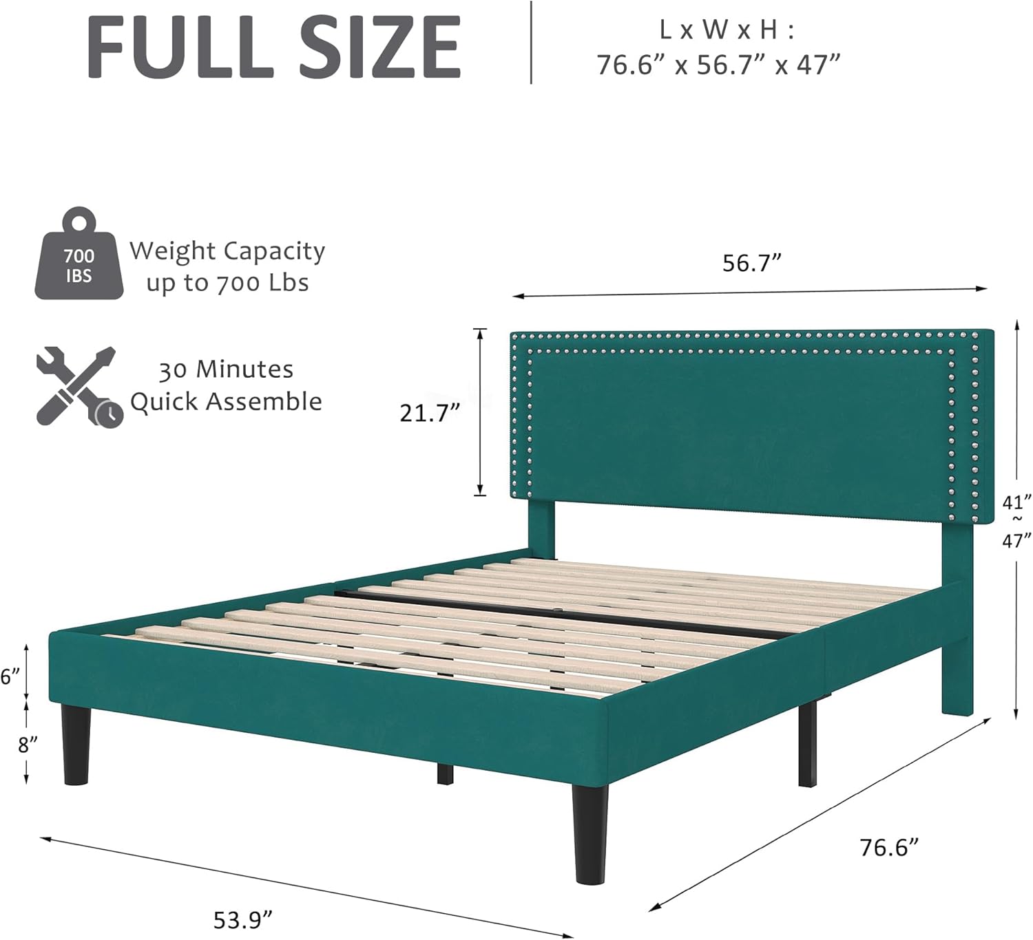 VECELO Modern Platform Bed Frame/Mattress Foundation - VECELO