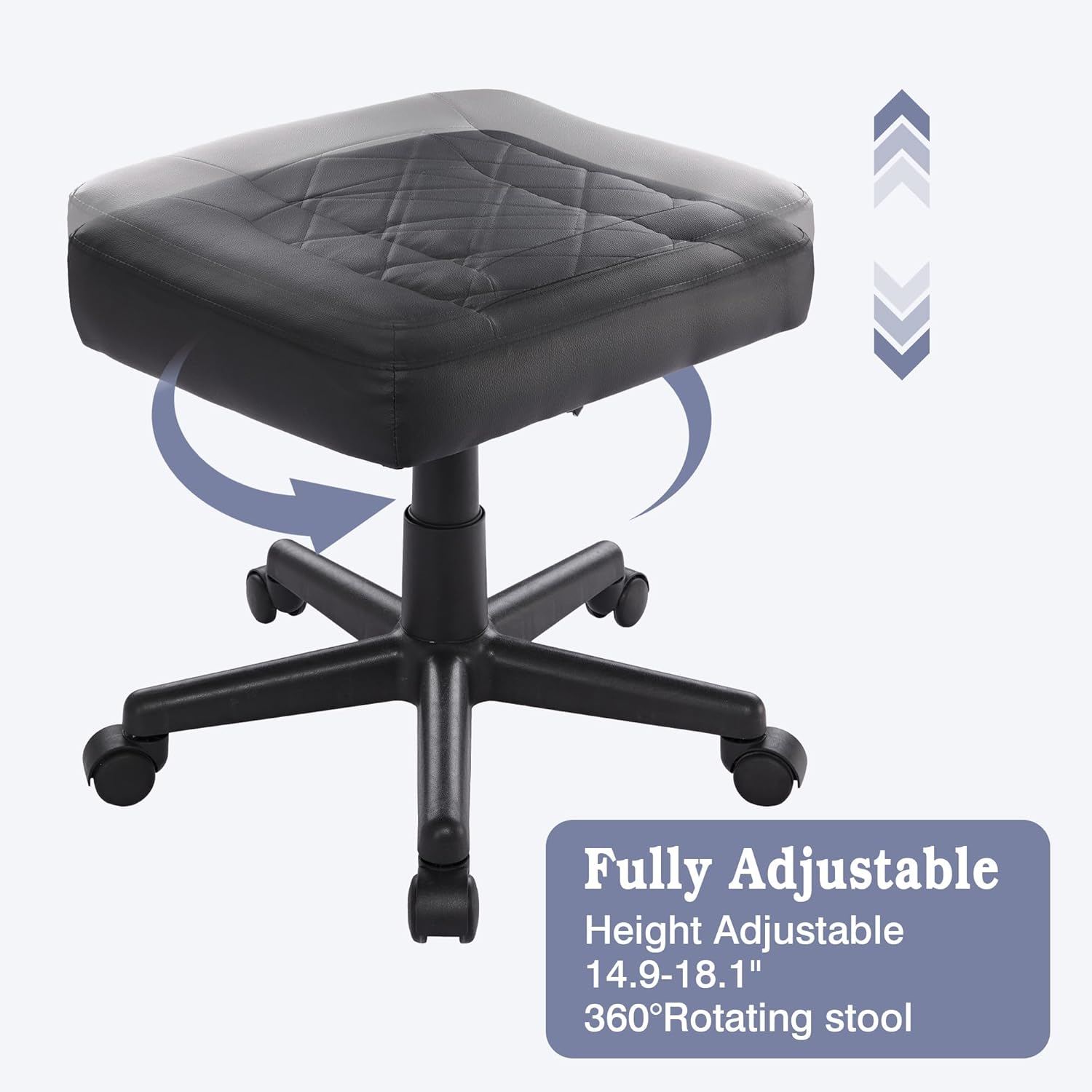VECELO Under Desk Footrest, PU Ergonomic Foot Rest with Wheels - VECELO