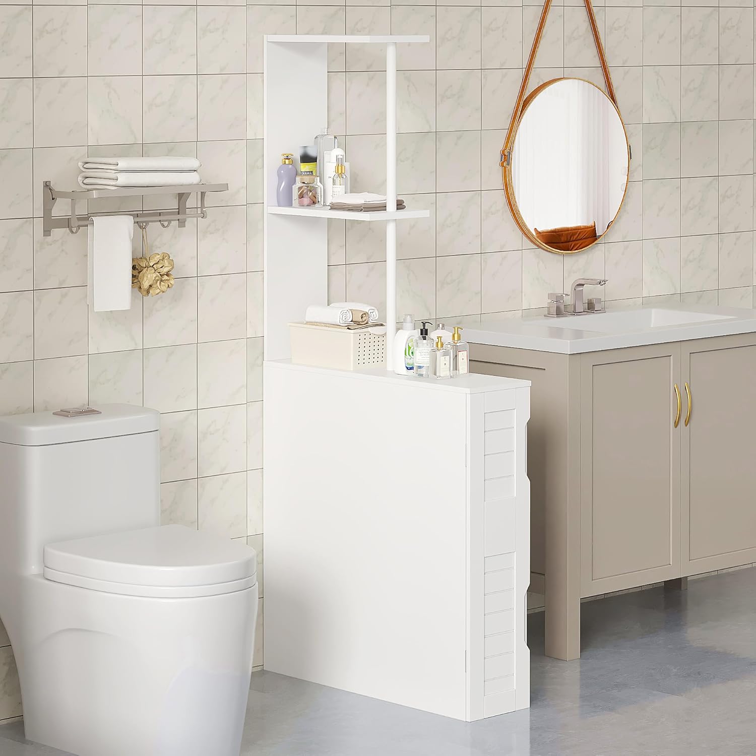 VECELO Slim Bathroom Storage Cabinet with Door - VECELO