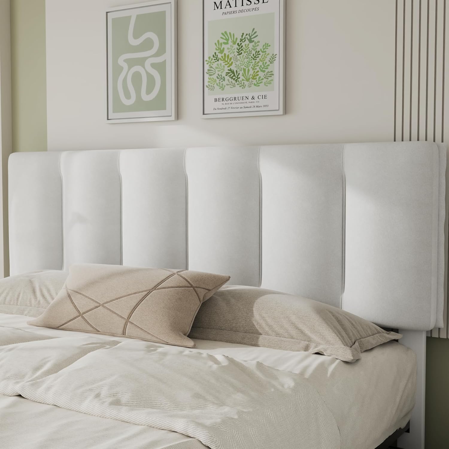 VECELO Upholstered Bed Frame with 4 Storage Drawers and Adjustable Velvet Headboard - VECELO