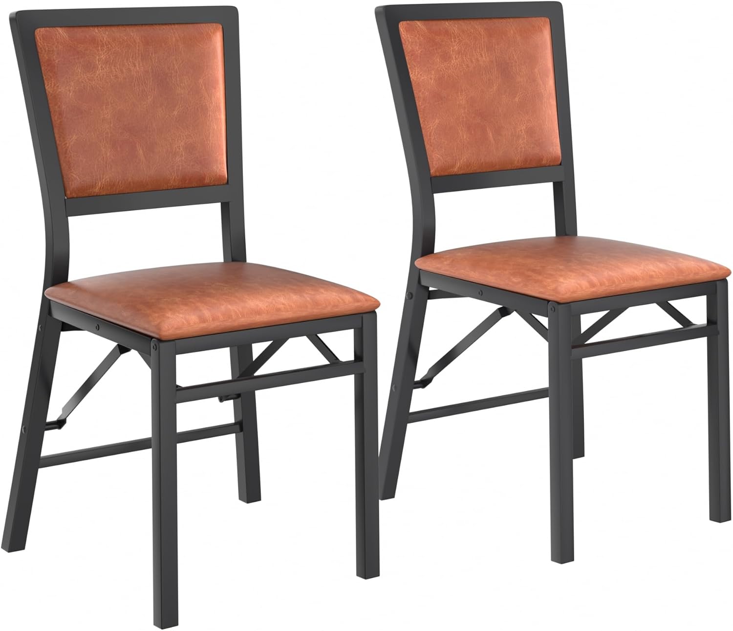 VECELO Folding Chairs Set of 2 with Cushion - VECELO