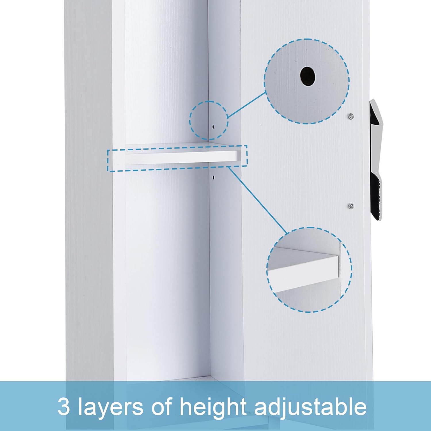 VECELO Bathroom Tall Cabinet with Adjustable Shelves - VECELO