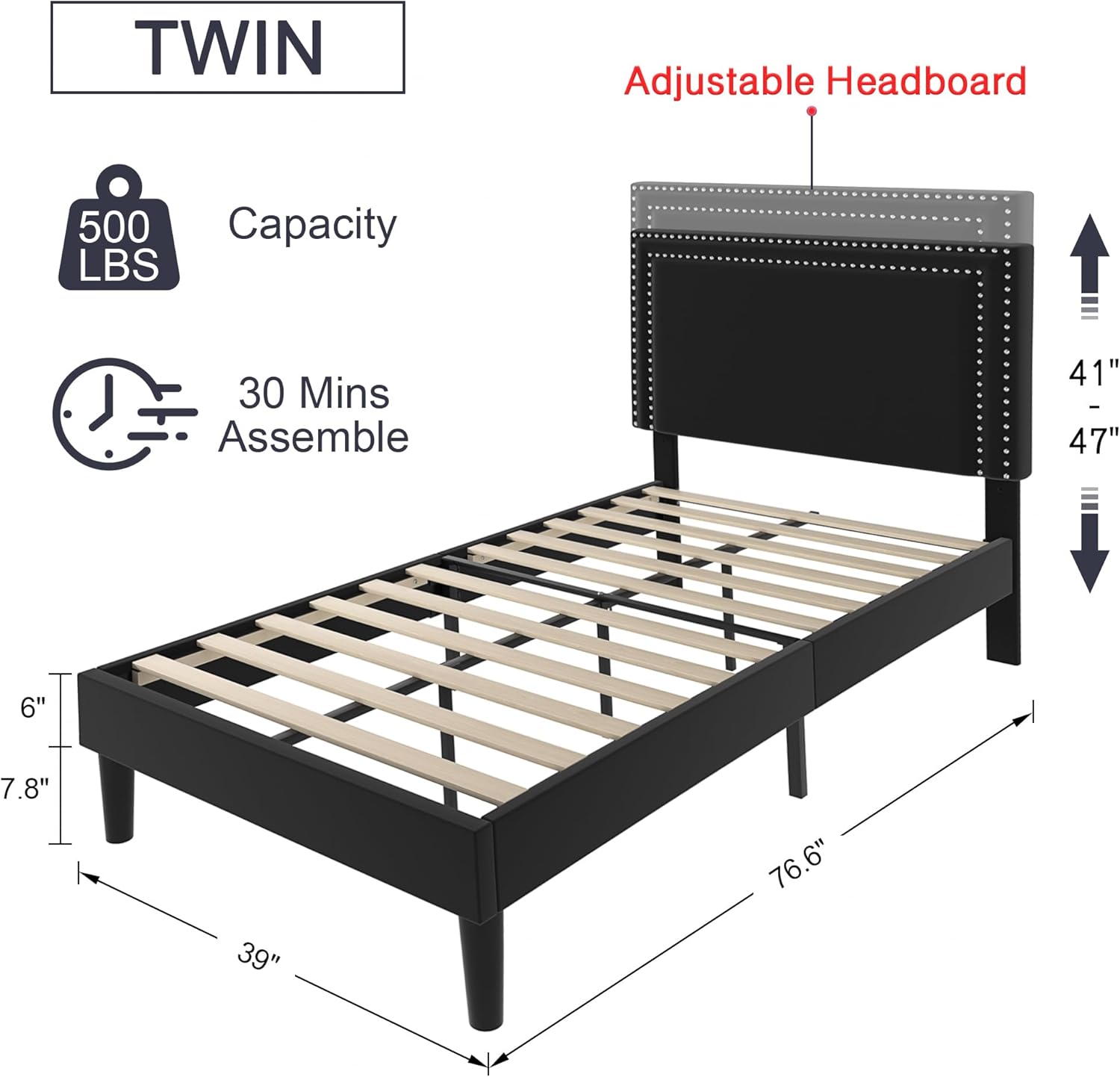 VECELO Modern Platform Bed Frame/Mattress Foundation - VECELO