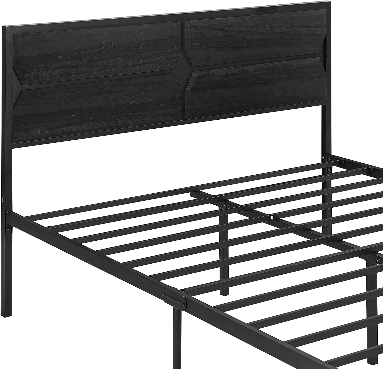 VECELO Metal Bed Frame Platform with Wooden Headboard&Footboard Mattress Foundation - VECELO