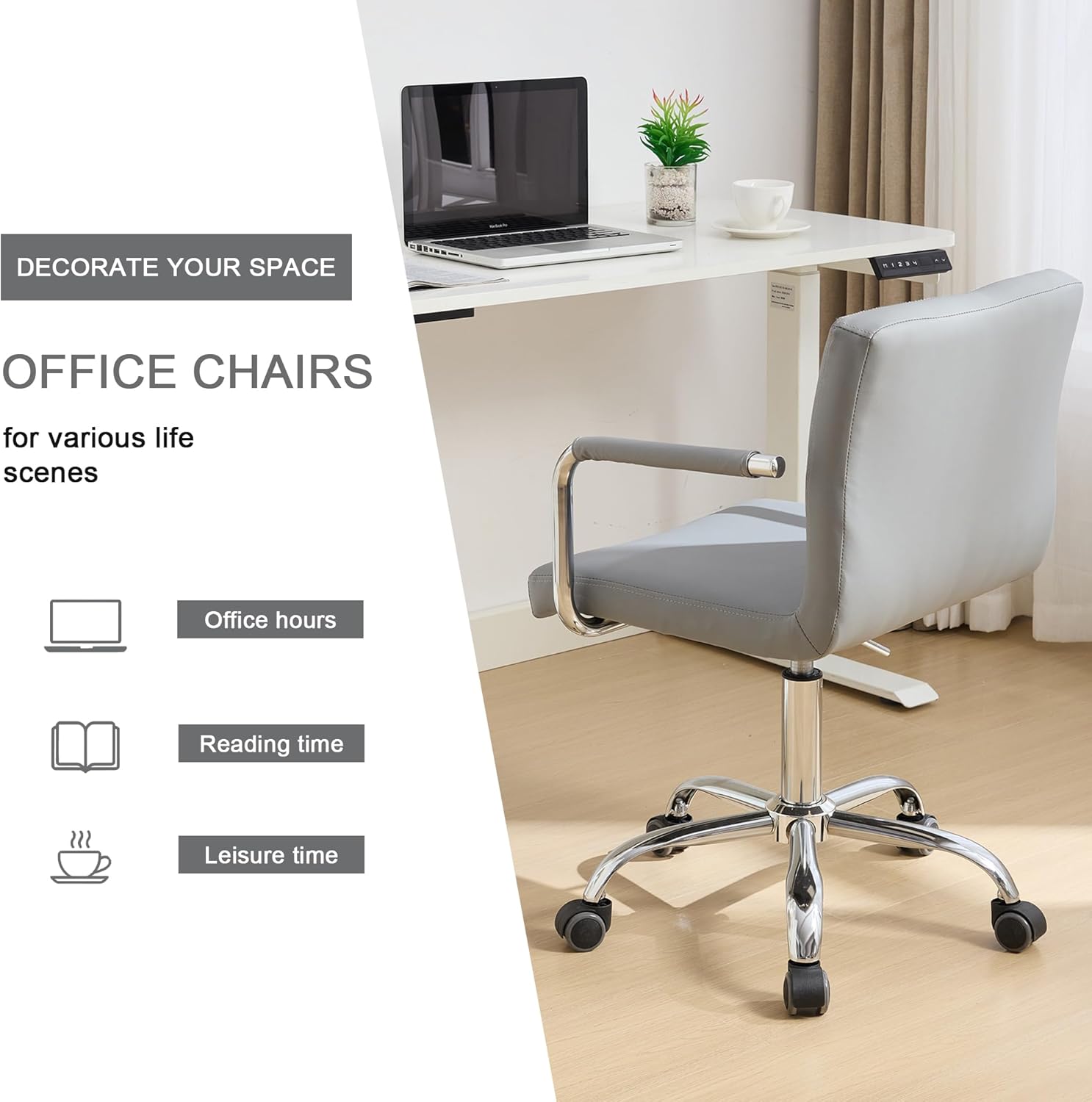 VECELO Mid-Back Home Office Desk Chair - VECELO