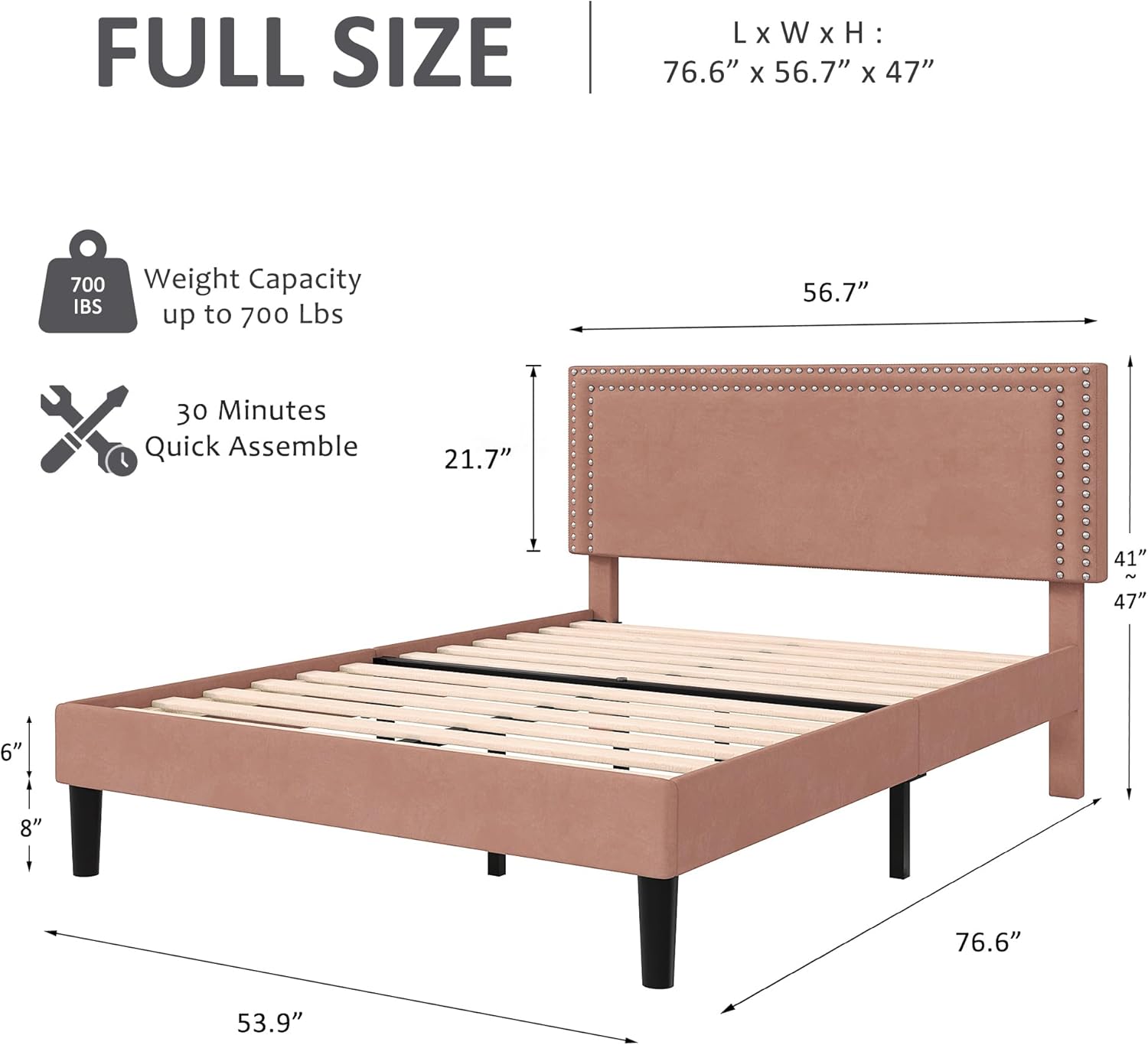 VECELO Modern Platform Bed Frame/Mattress Foundation - VECELO