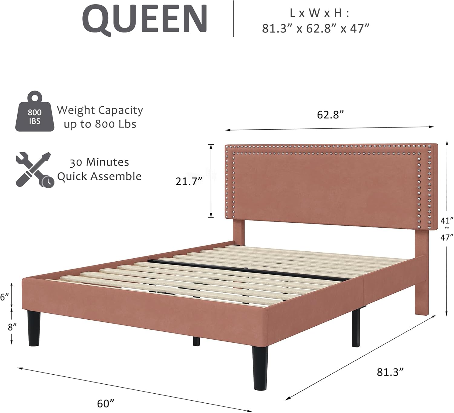 VECELO Modern Platform Bed Frame/Mattress Foundation - VECELO