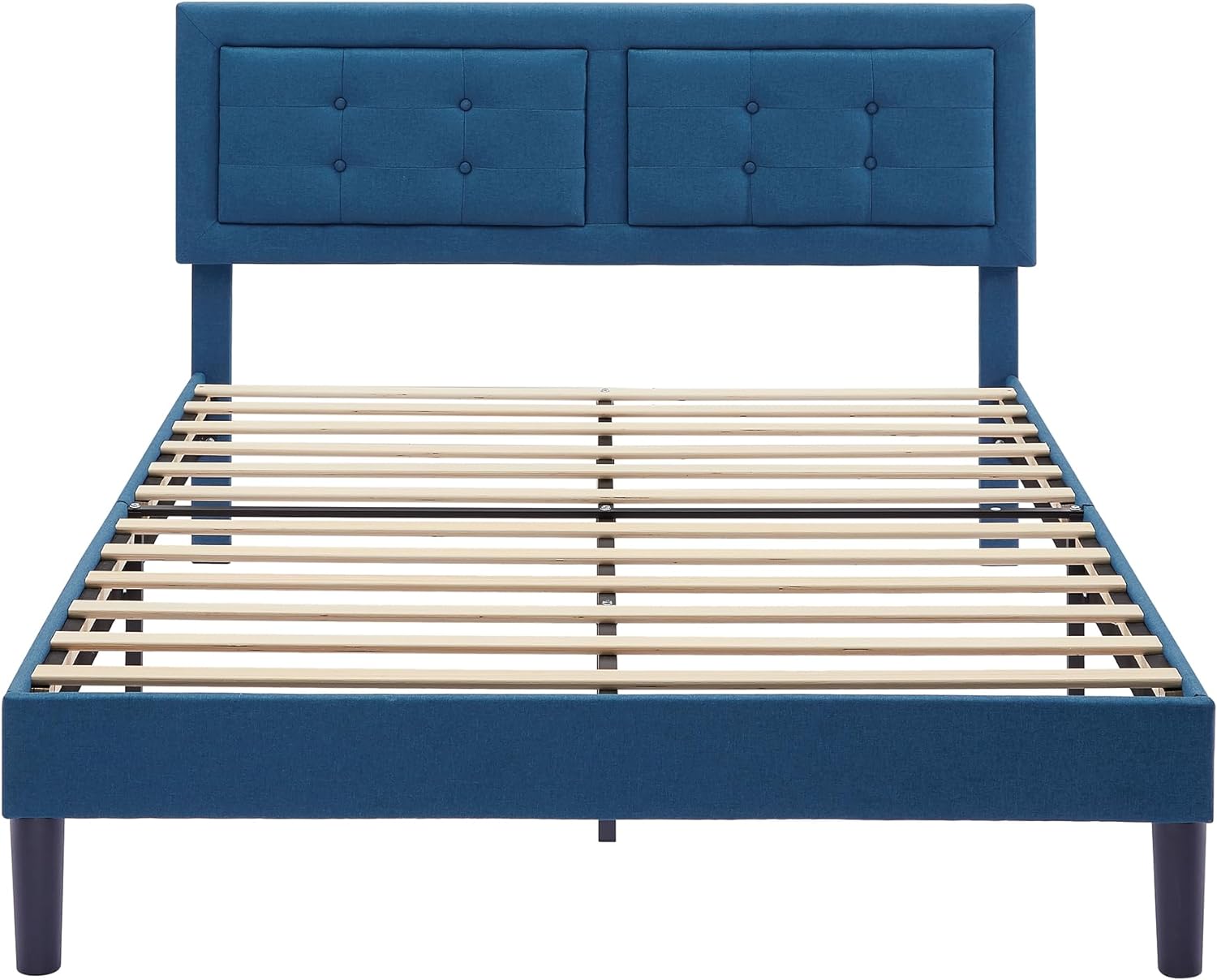 VECELO Upholstered Platform Bed Frame with Height Adjustable Headboard - VECELO