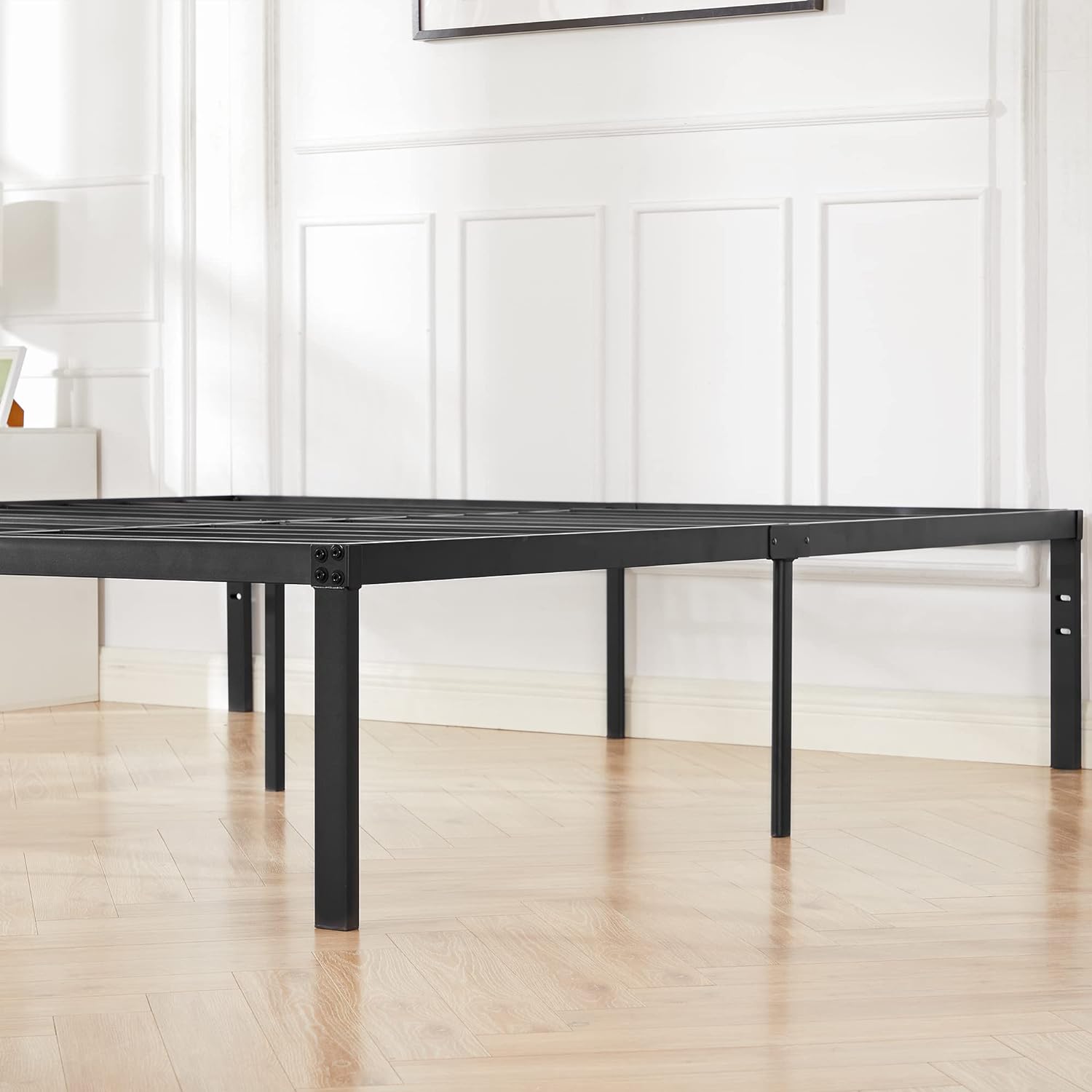 VECELO Metal Platform Bed Frame Heavy Duty Steel Slat, No Box Spring Needed - VECELO