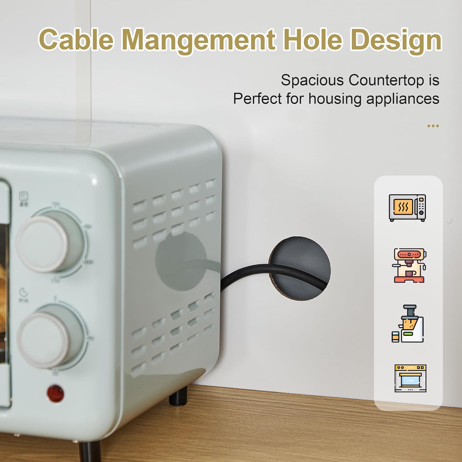 VECELO 72'' Floor Kitchen Pantry Cabinet Free Standing Buffet Hutch - VECELO