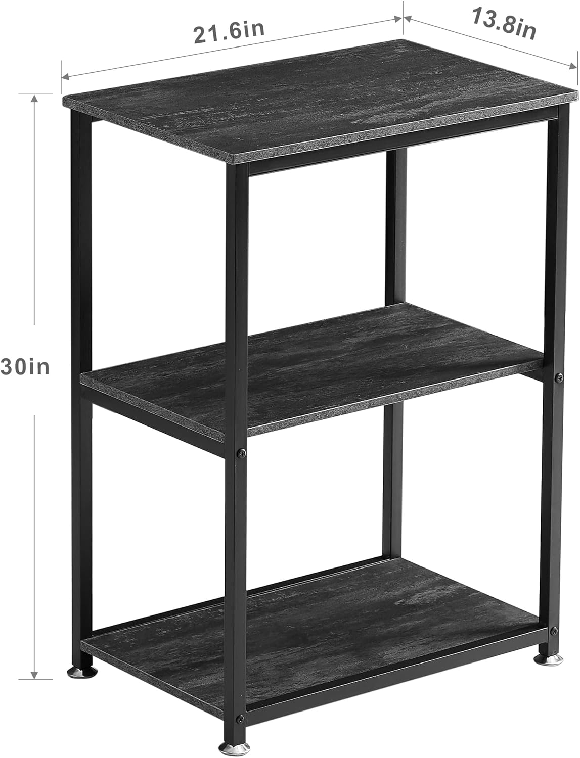 VECELO End Side Table 3-Layer Narrow Night Stand/Entryway/Hallway Console Table for Living Room/Bedroom - VECELO
