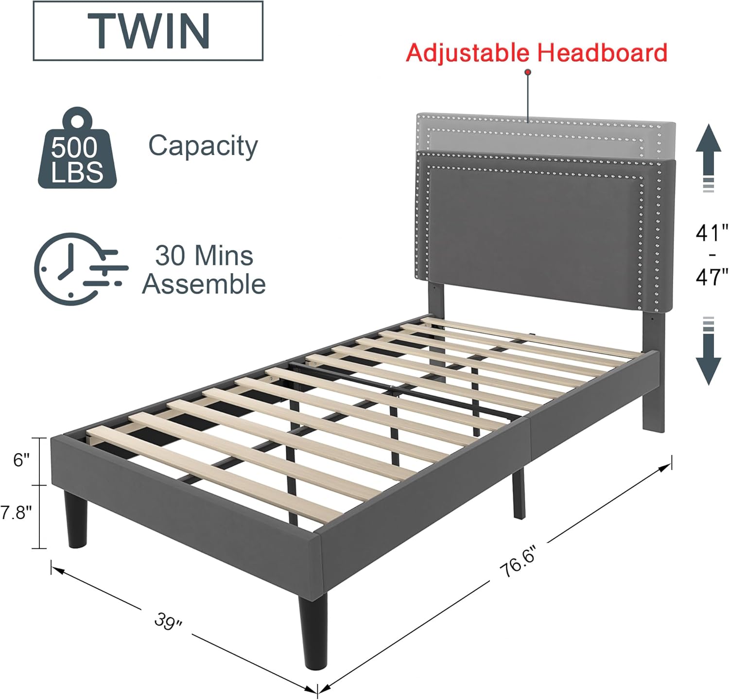 VECELO Modern Platform Bed Frame/Mattress Foundation - VECELO