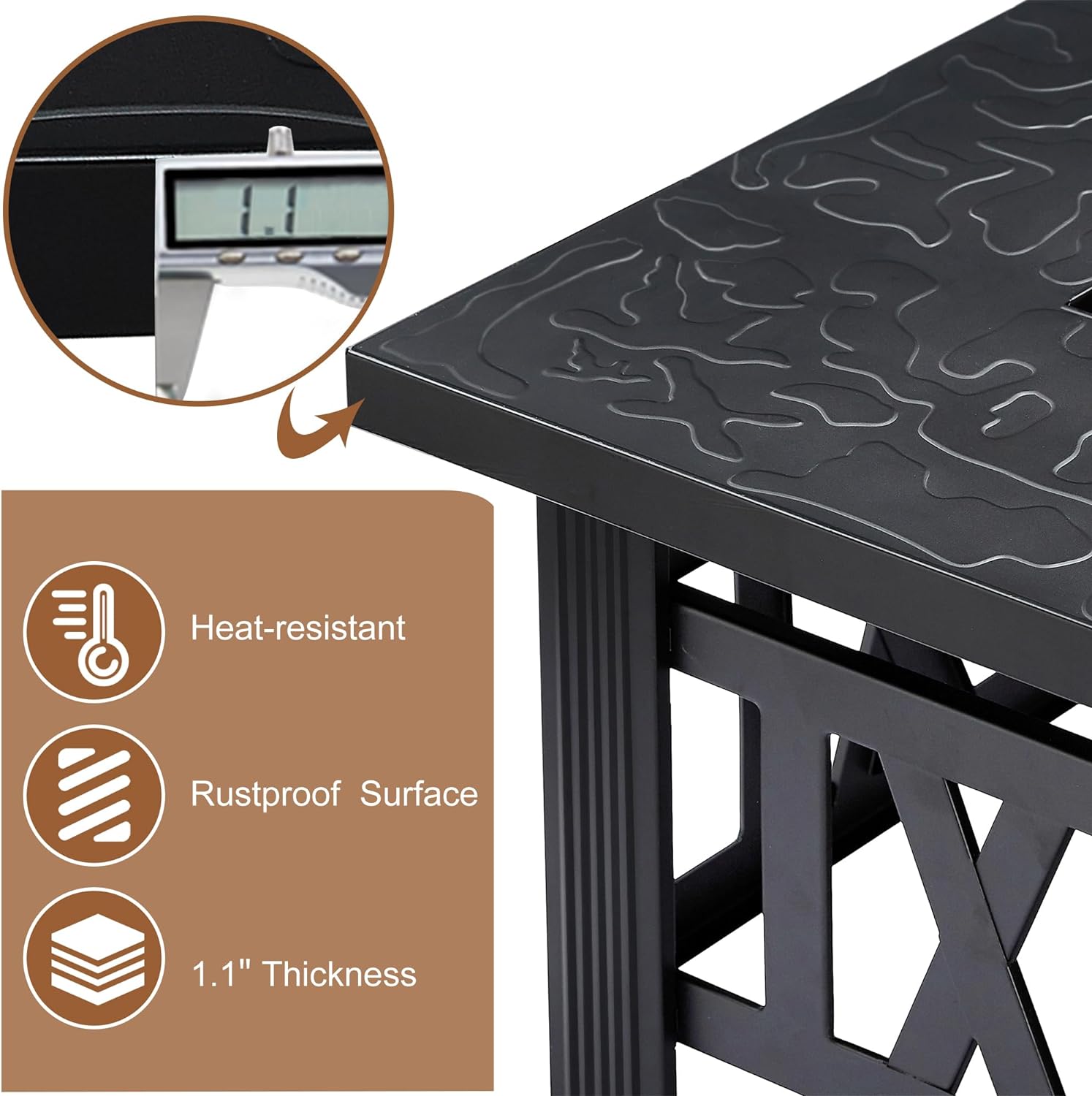VECELO Propane Fire Pit, 30 Inch Outdoor Gas Fire Table - VECELO