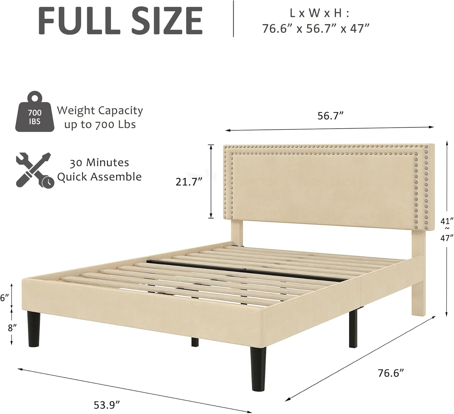 VECELO Modern Platform Bed Frame/Mattress Foundation - VECELO