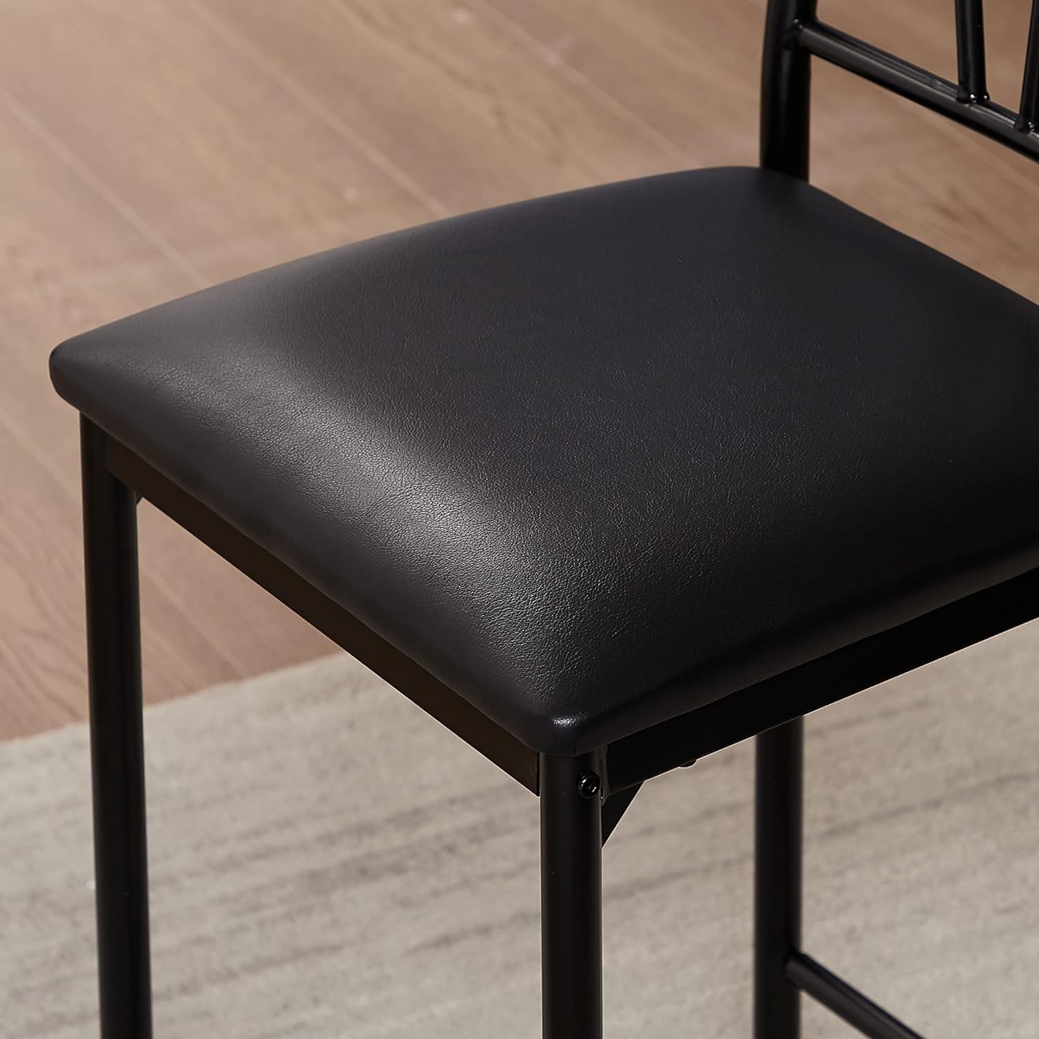 VECELO Small Bar Table and Chairs Tall Kitchen Breakfast Nook with Stools/Dining Set for 2 - VECELO