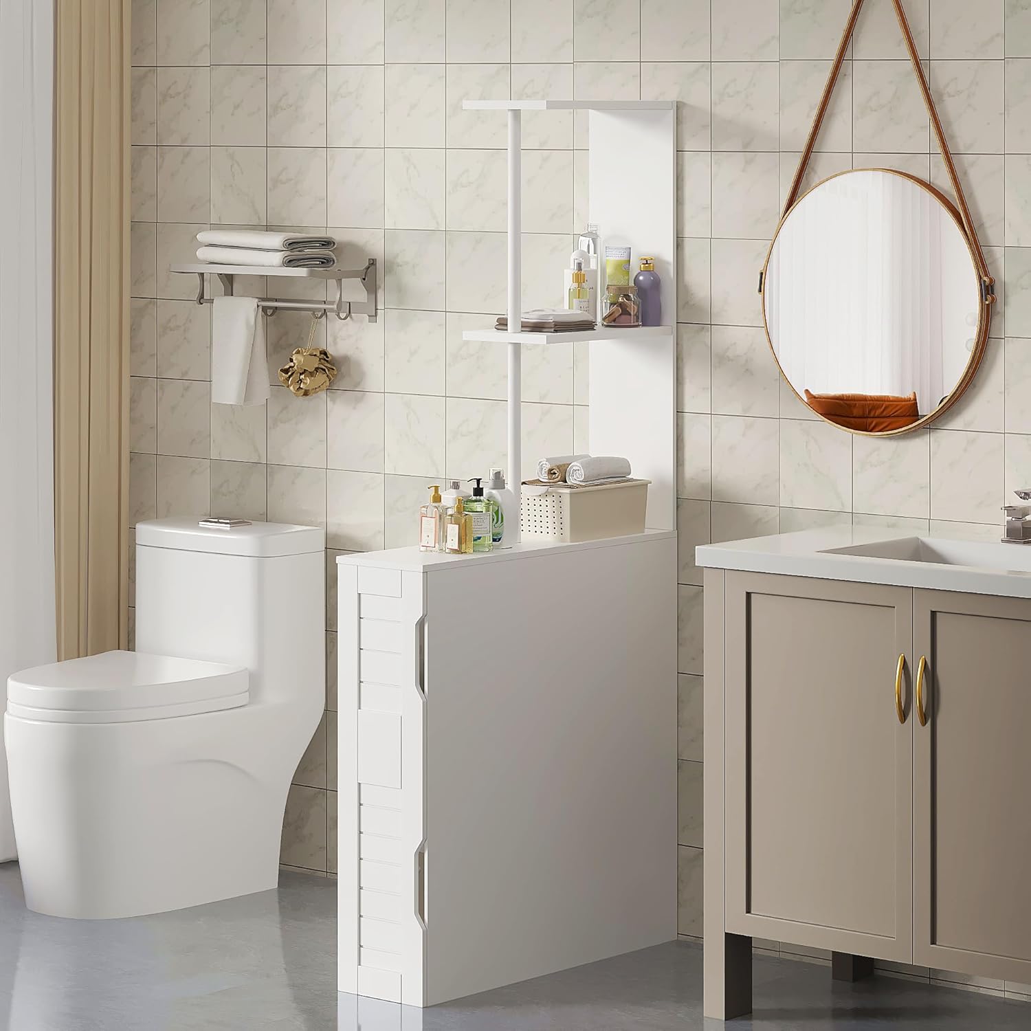 VECELO Slim Bathroom Storage Cabinet with Door - VECELO