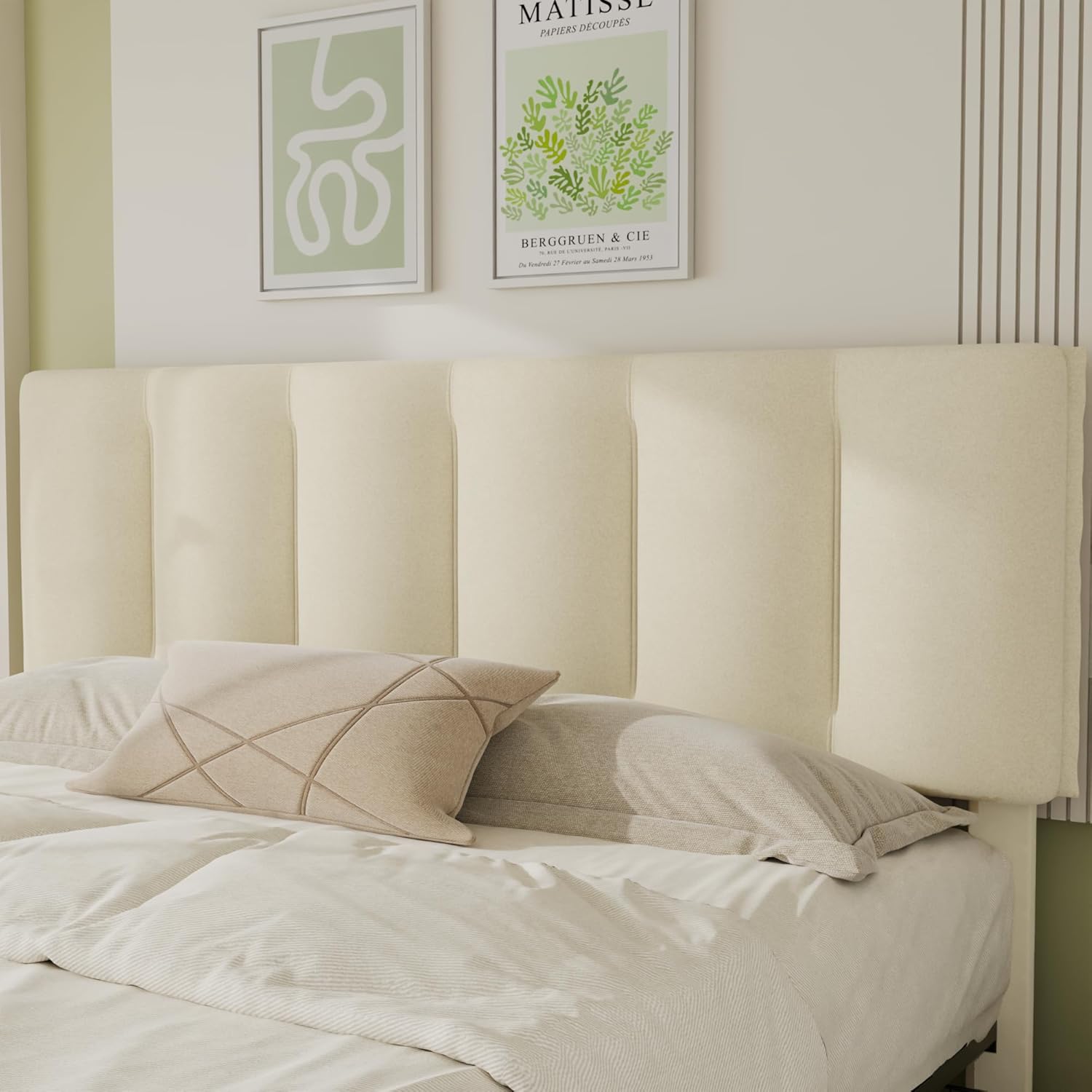 VECELO Upholstered Bed Frame with 4 Storage Drawers and Adjustable Velvet Headboard - VECELO