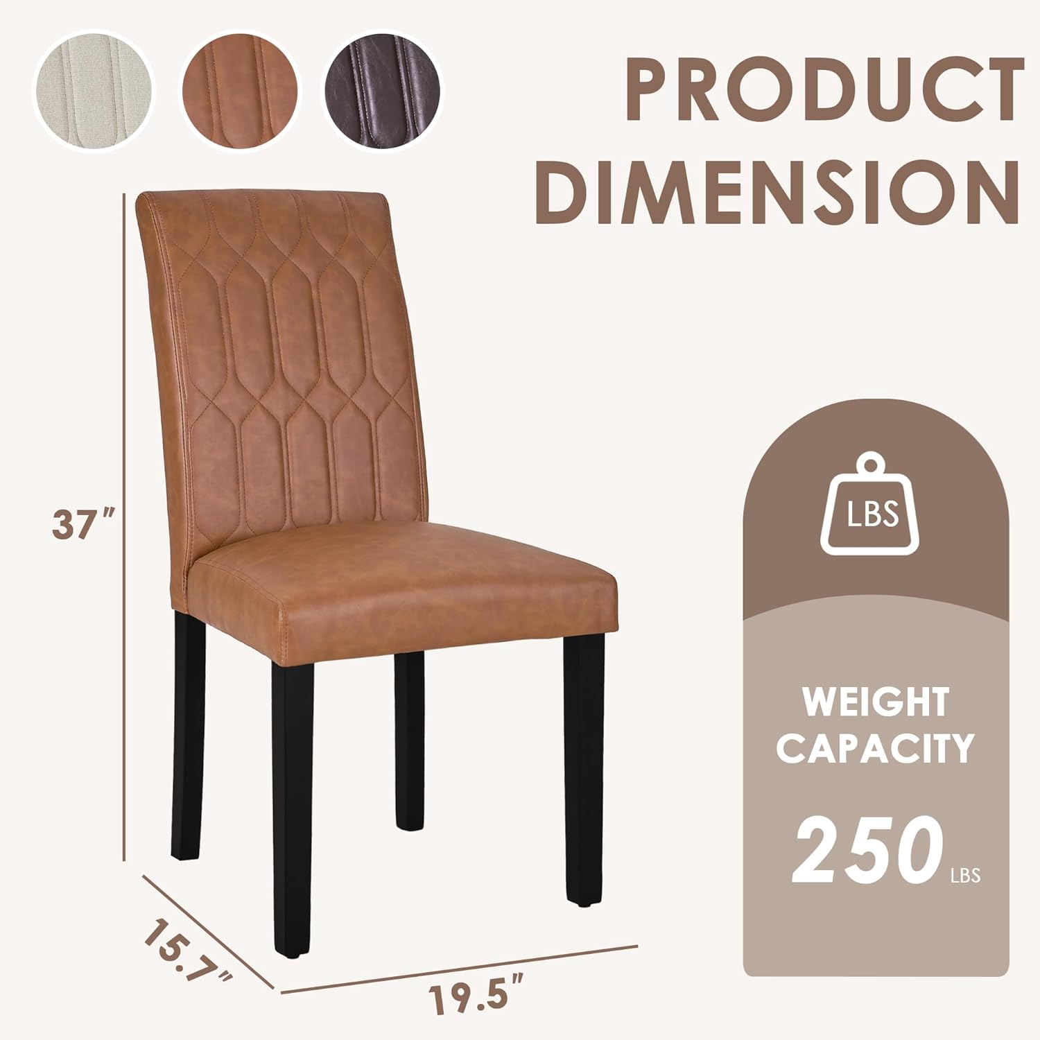 VECELO Upholstered Dining Chairs Set of 2 - VECELO