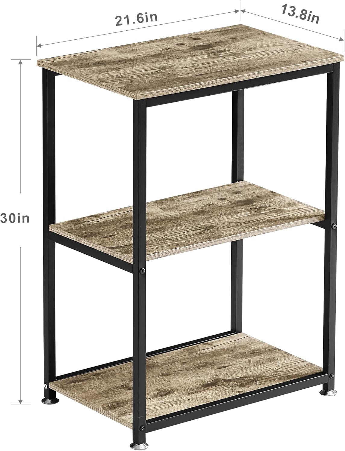 VECELO End Side Table 3-Layer Narrow Night Stand/Entryway/Hallway Console Table for Living Room/Bedroom - VECELO