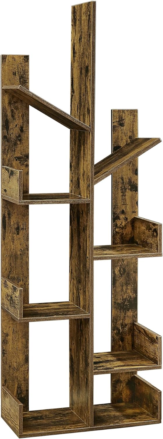 VECELO Tree Bookshelf,8 Shelf Storages Bookcase - VECELO