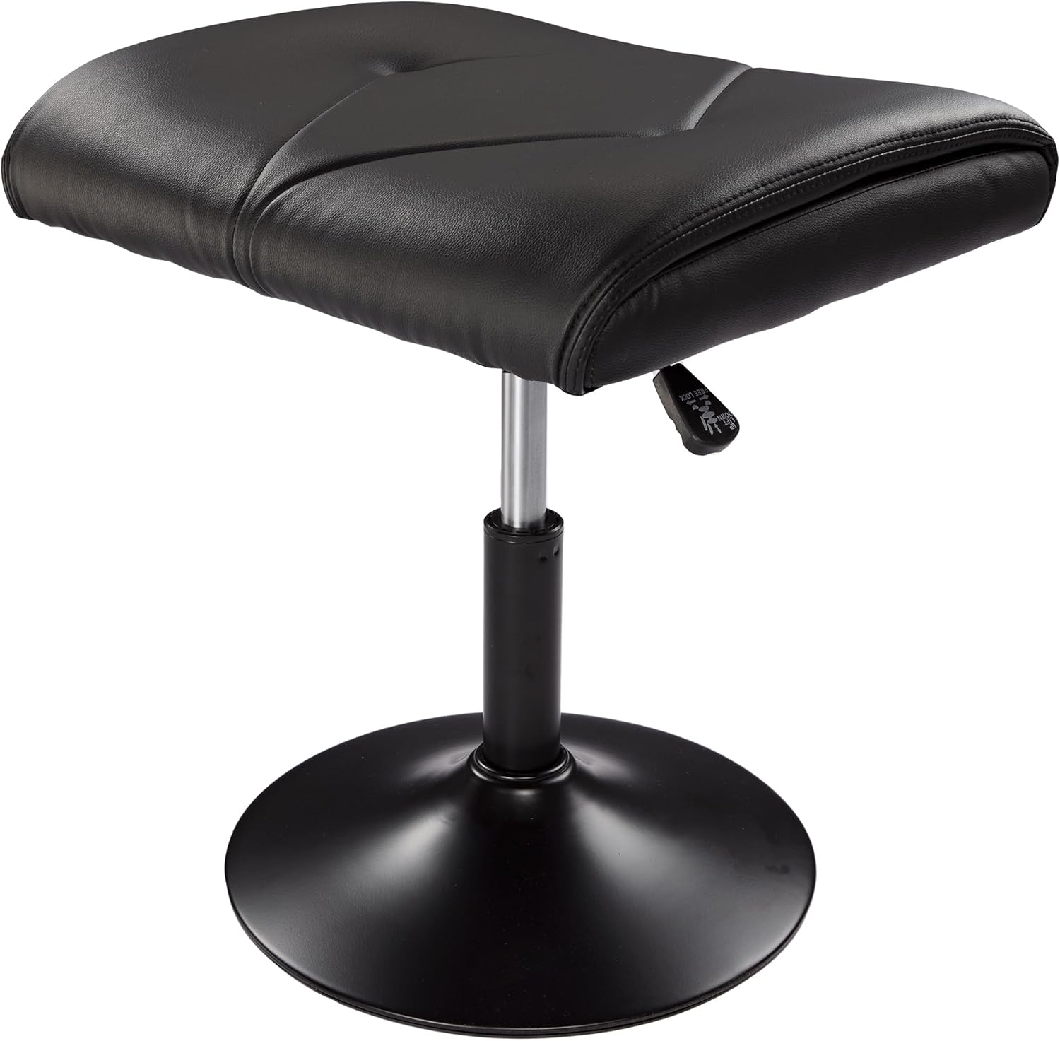 VECELO Foot Rest Under Desk Ottoman, PU Height Adjustable Footrest with Comfort Padding - VECELO