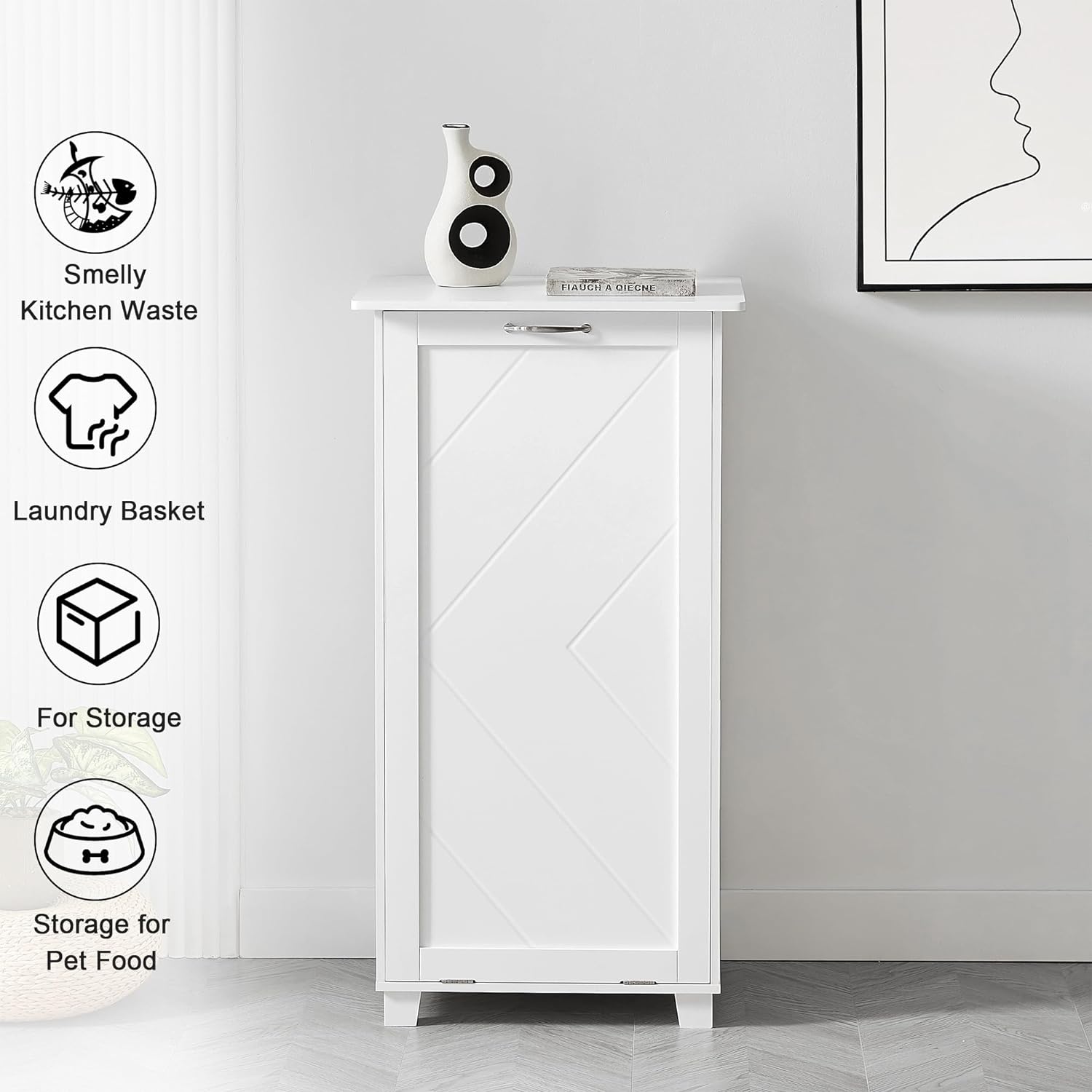 VECELO Tilt Out Kitchen Trash Bin Cabinet - VECELO